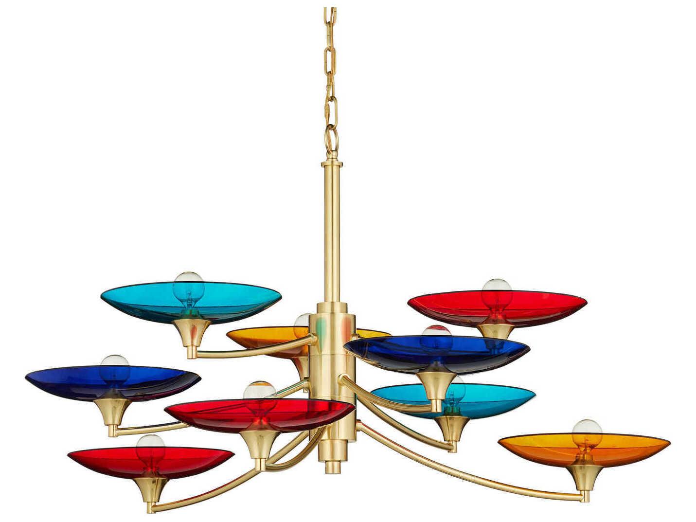 Currey & Company Veneto 9-Light Polished Brass Bowl Tiered Chandelier