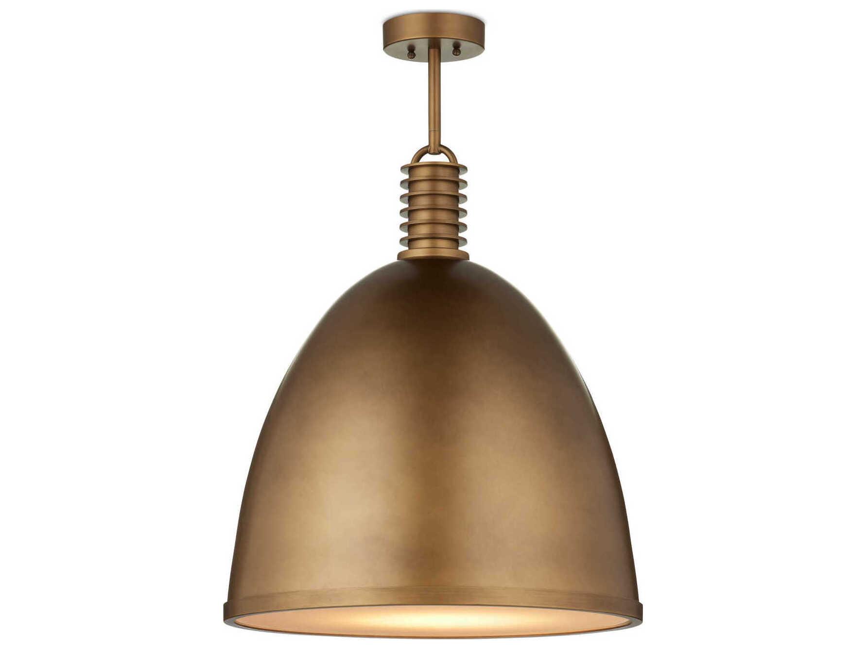 Currey & Company Cupola 1-Light Antique Brass Dome Pendant