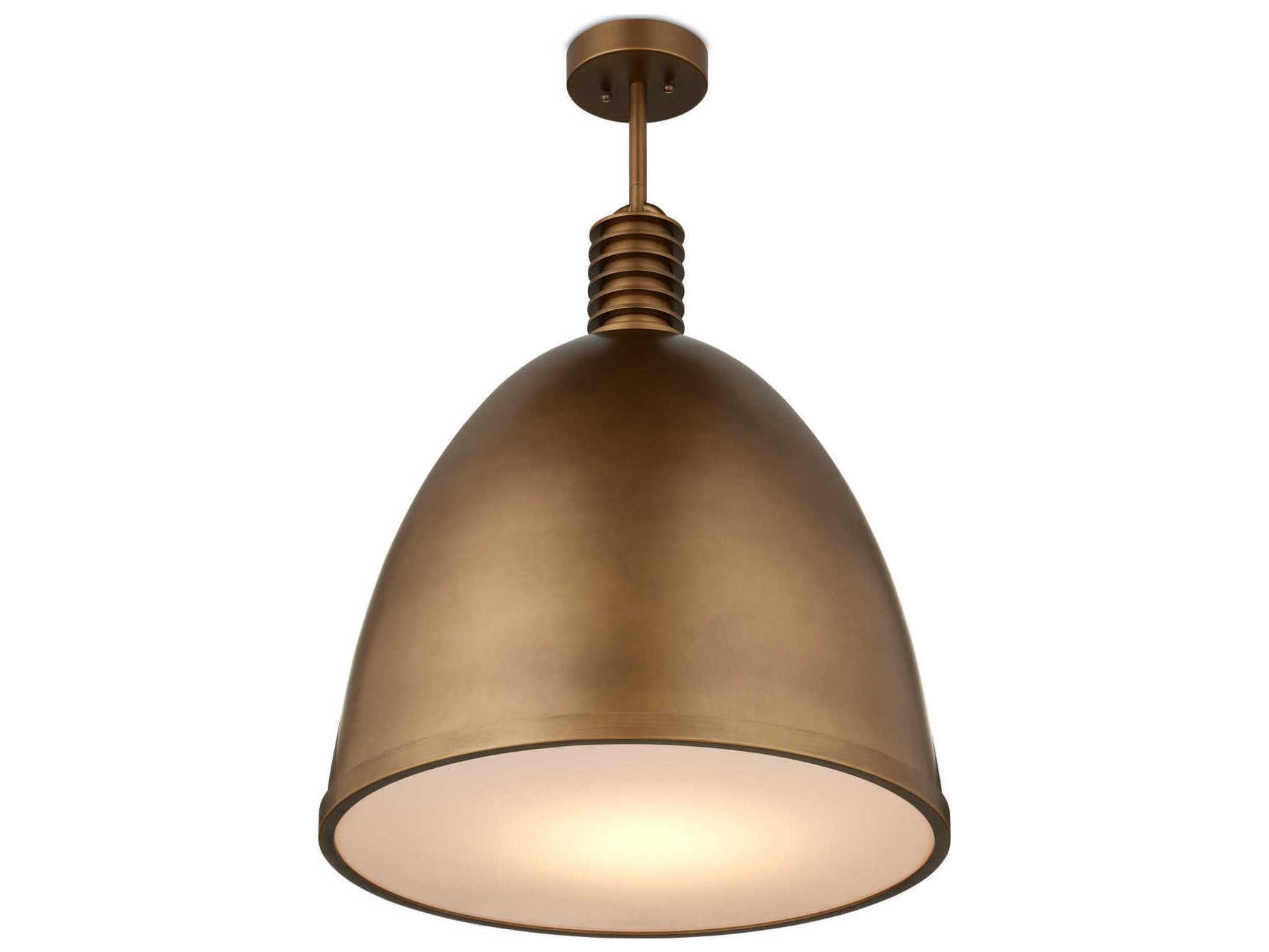 Currey & Company Cupola 1-Light Antique Brass Dome Pendant