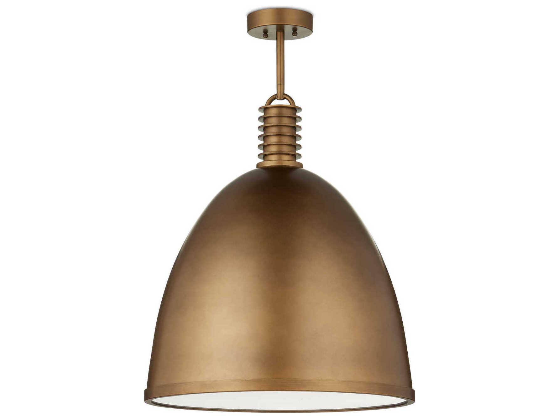 Currey & Company Cupola 1-Light Antique Brass Dome Pendant