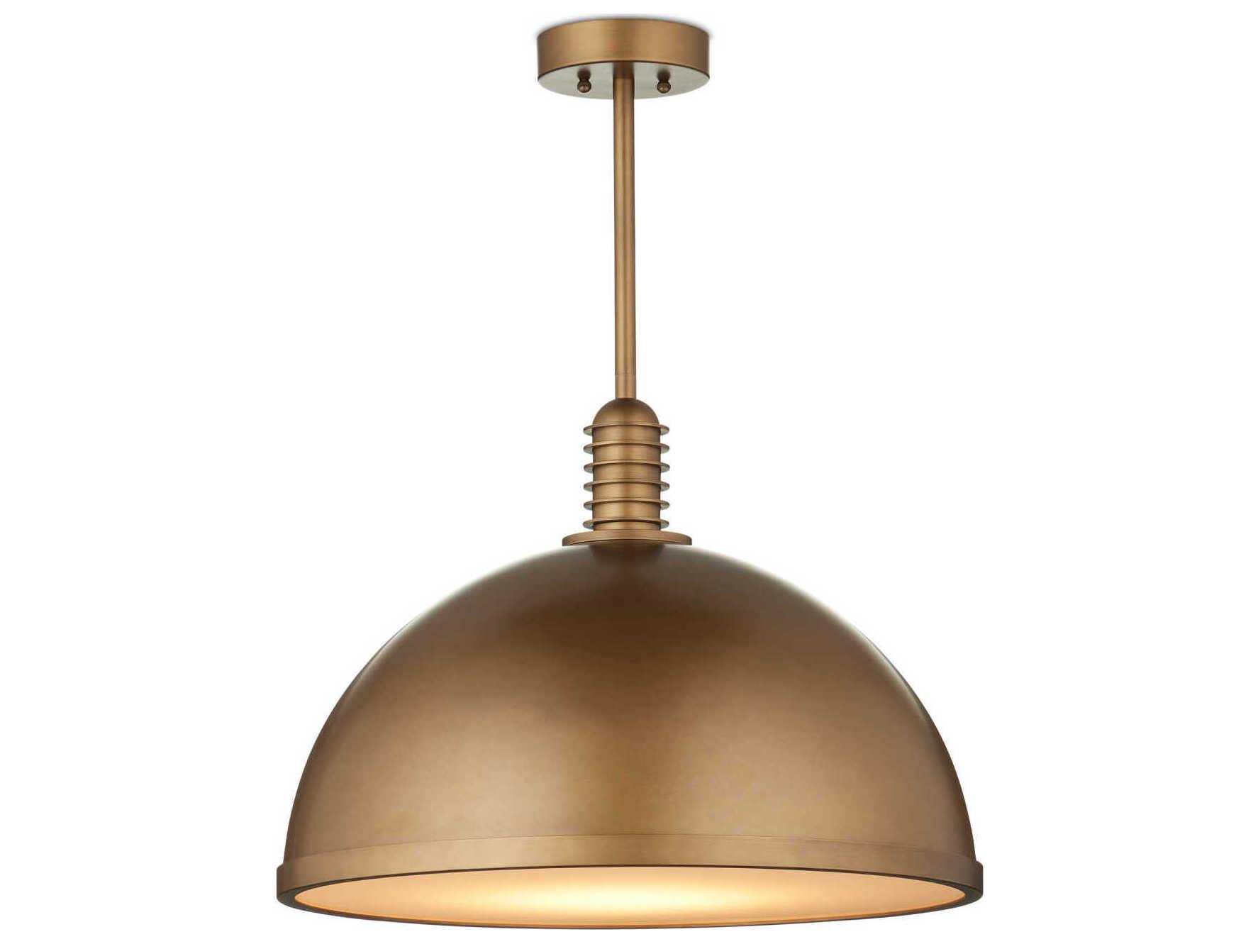 Currey & Company Cupola 1-Light Antique Brass Dome Pendant