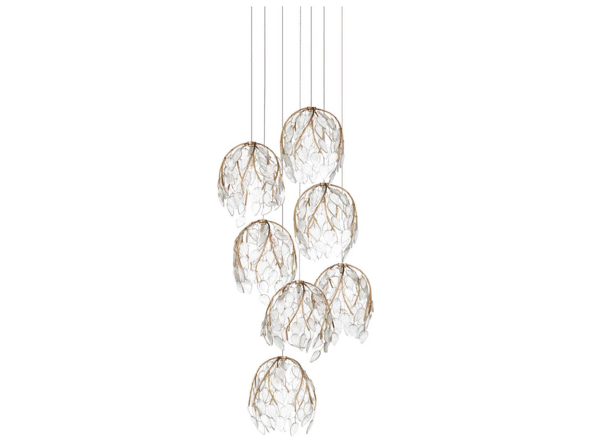 Currey & Company Banyan 7-Light Antique Brass Pendant