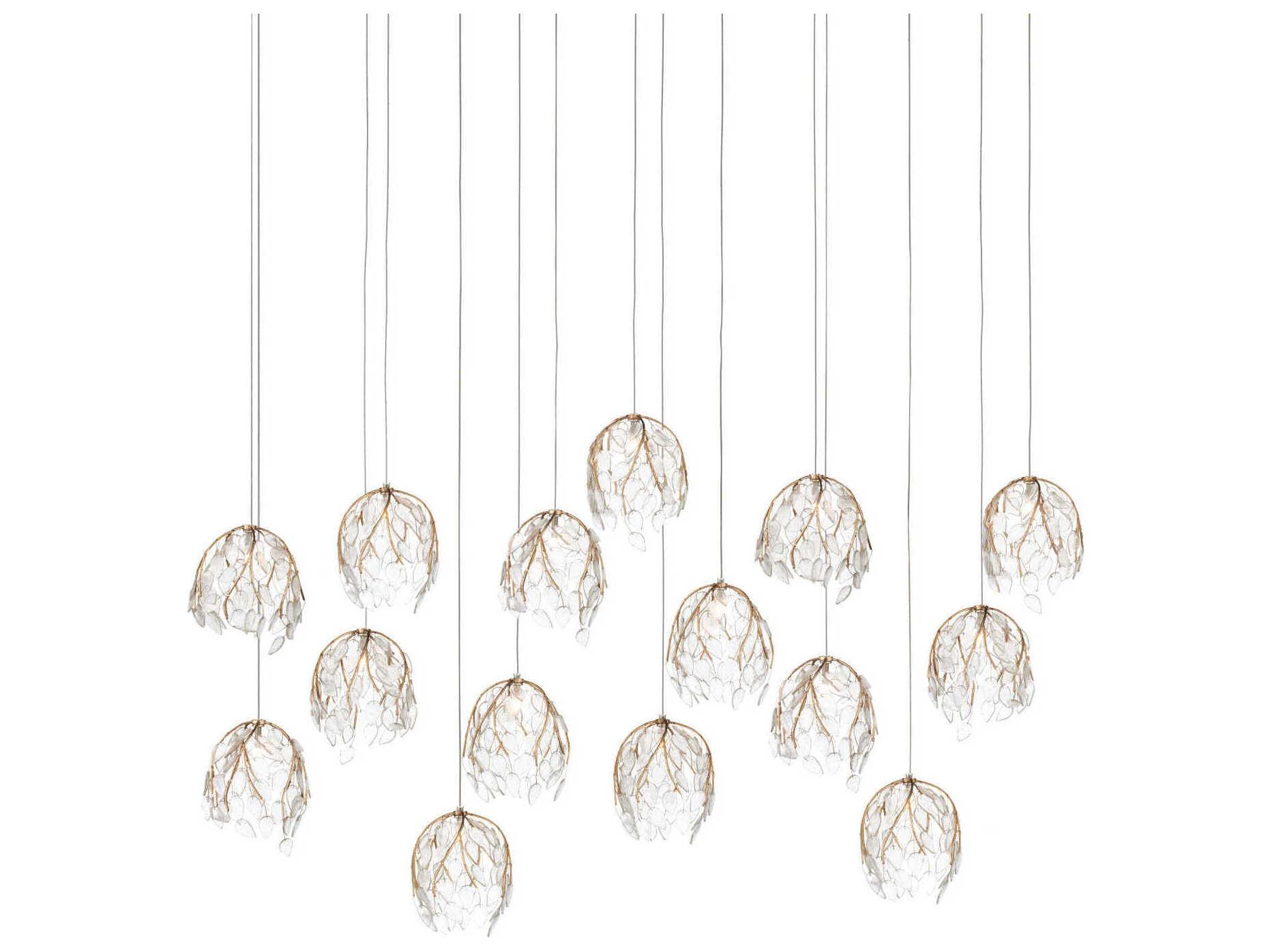 Currey & Company Banyan 15-Light Antique Brass Island Pendant