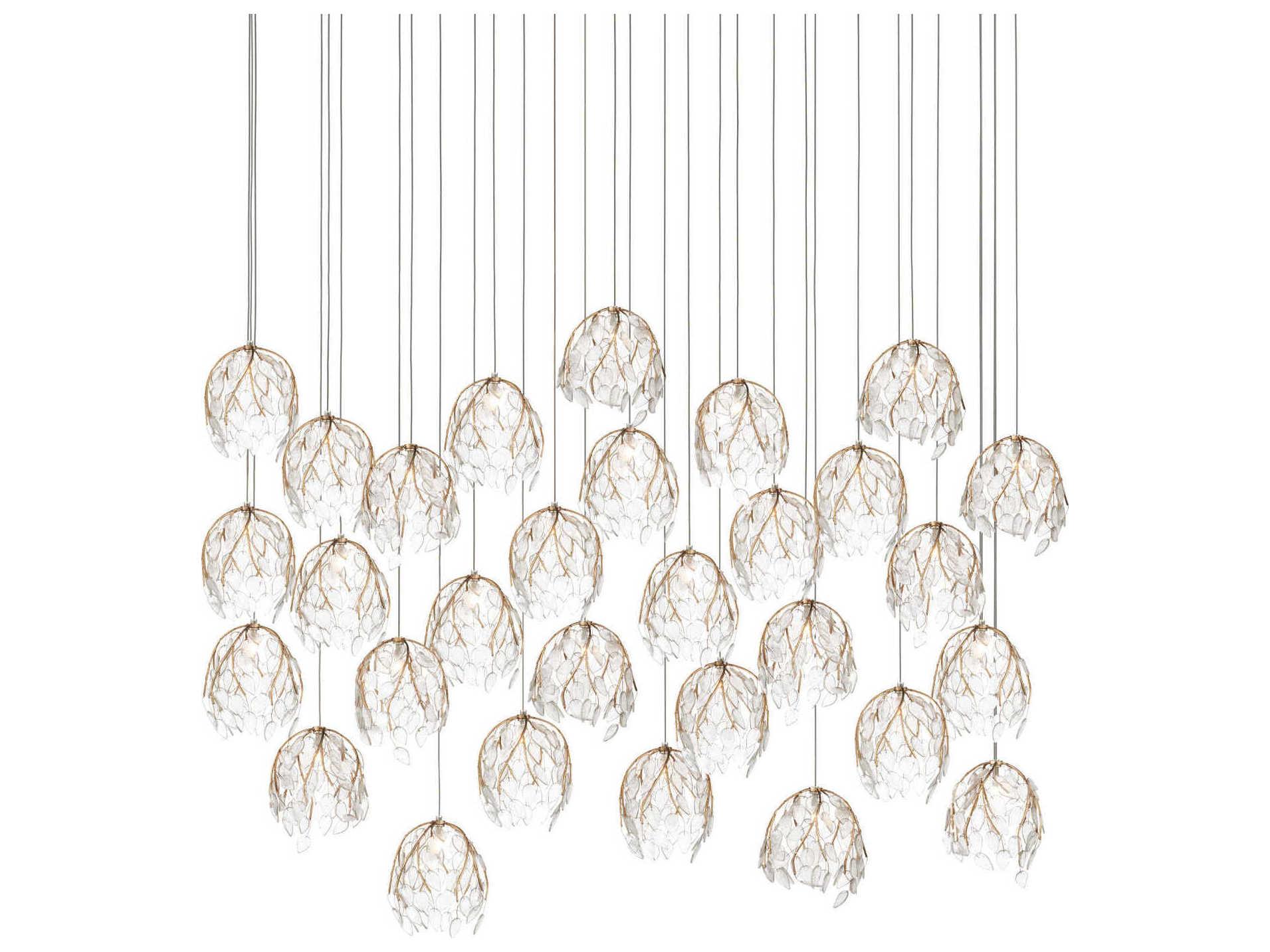 Currey & Company Banyan 30-Light Antique Brass Island Pendant