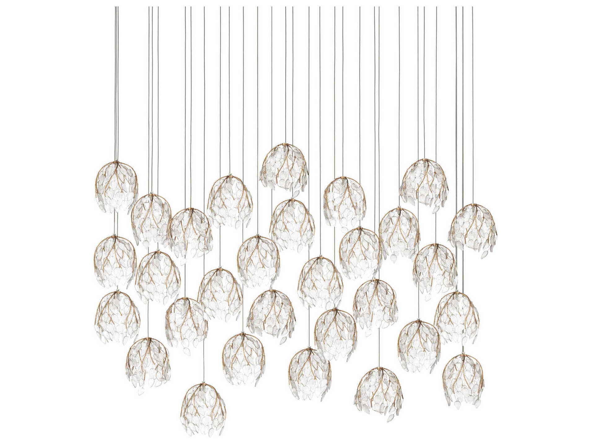 Currey & Company Banyan 30-Light Antique Brass Island Pendant