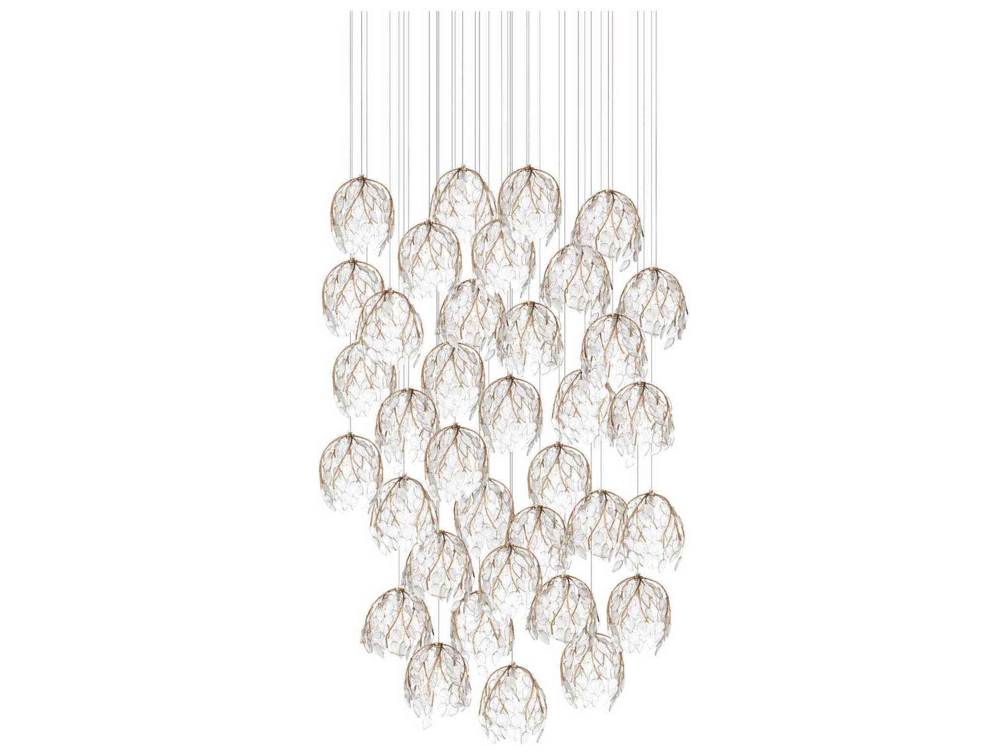 Currey & Company Banyan 36-Light Antique Brass Pendant