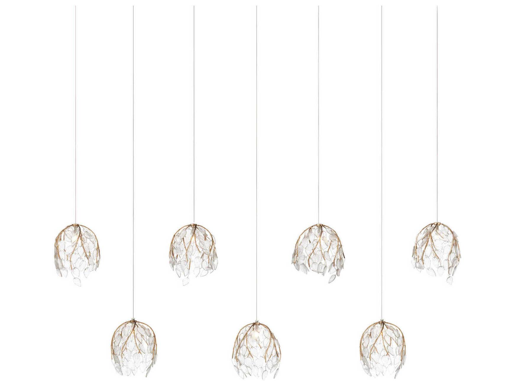 Currey & Company Banyan 7-Light Antique Brass Island Pendant