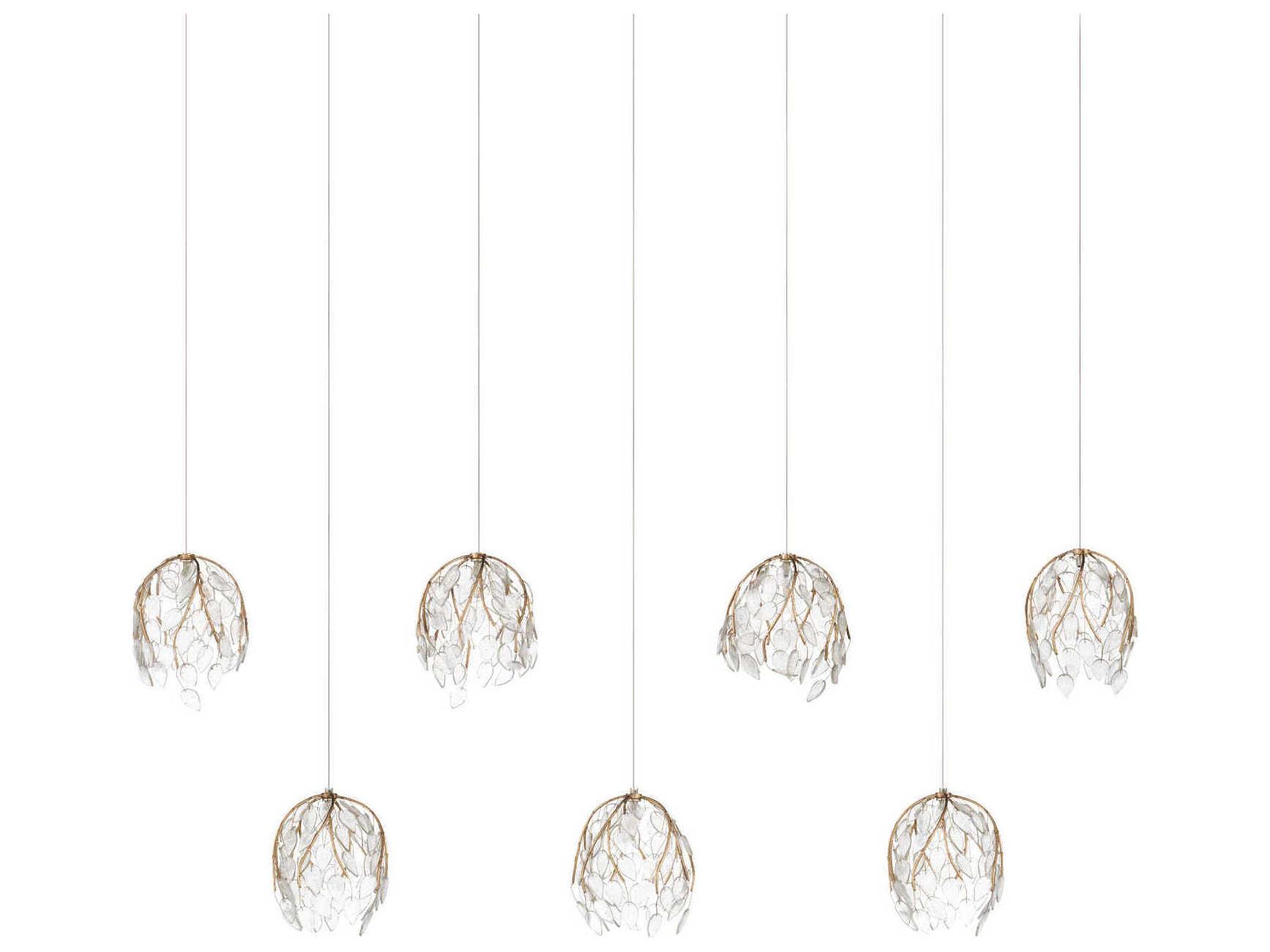 Currey & Company Banyan 7-Light Antique Brass Island Pendant