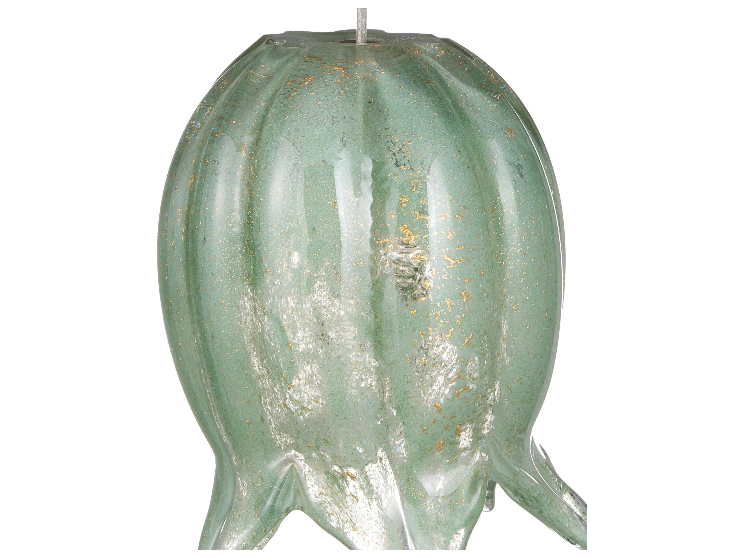 Currey & Company Polpo 7-Light Green Silver Pendant