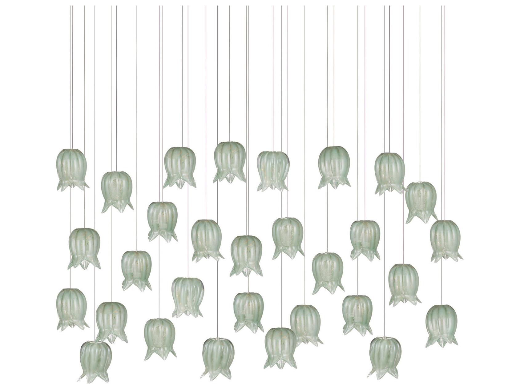 Currey & Company Polpo 30-Light Green Silver Island Pendant
