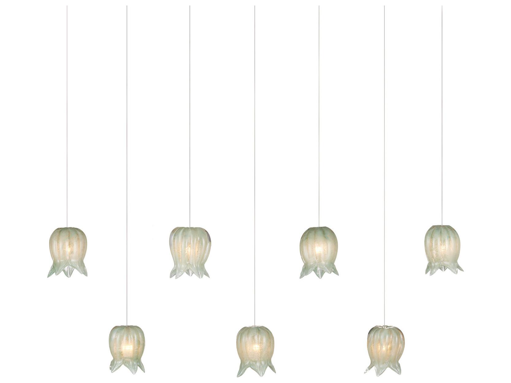 Currey & Company Polpo 7-Light Green Silver Island Pendant