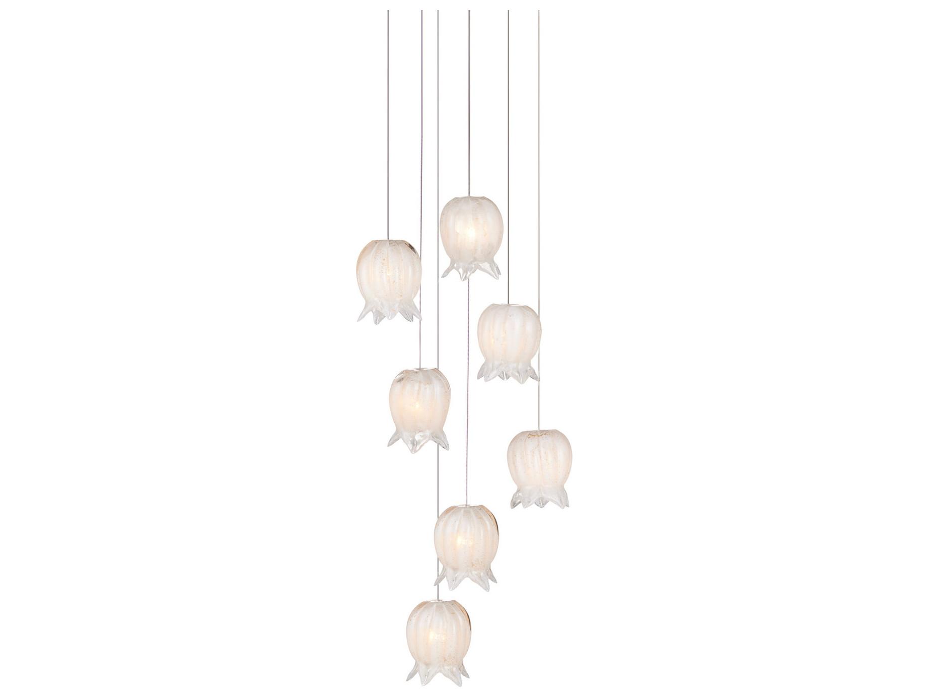 Currey & Company Polpo 7-Light White Silver Pendant