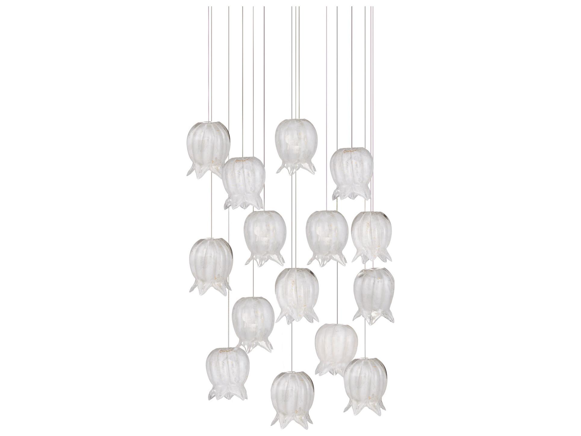 Currey & Company Polpo 15-Light White Silver Pendant
