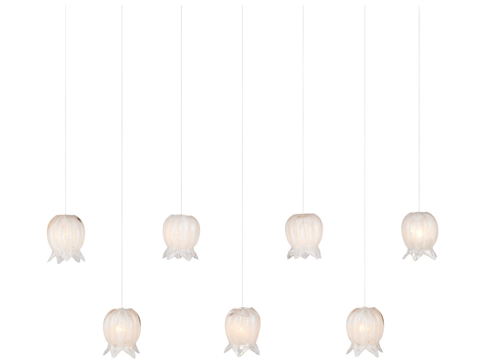 Currey & Company Polpo 7-Light White Silver Island Pendant