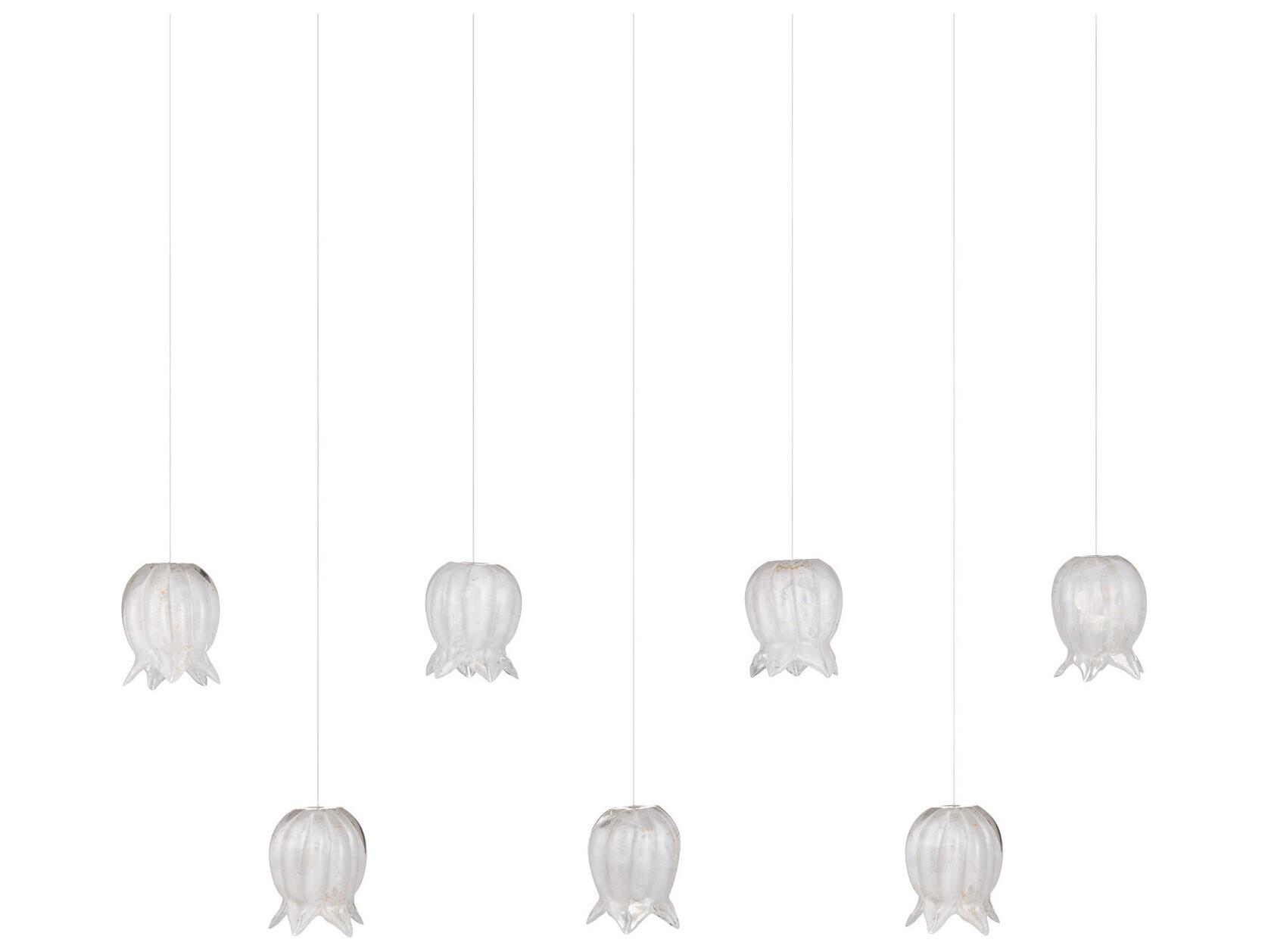 Currey & Company Polpo 7-Light White Silver Island Pendant
