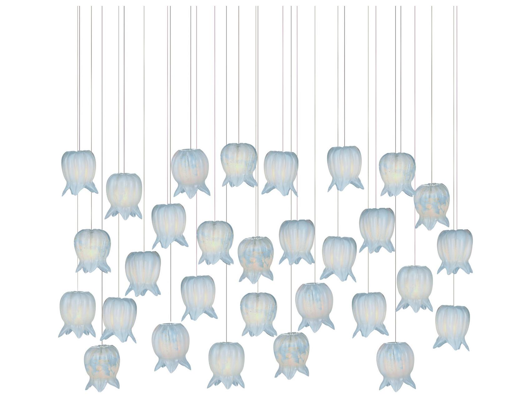 Currey & Company Polpo 30-Light Blue Silver Island Pendant