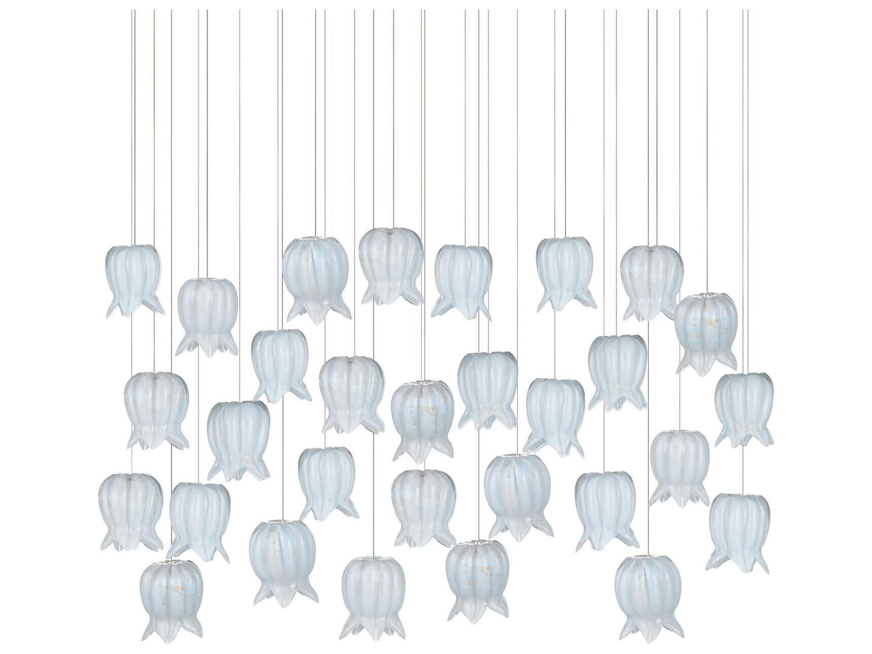 Currey & Company Polpo 30-Light Blue Silver Island Pendant