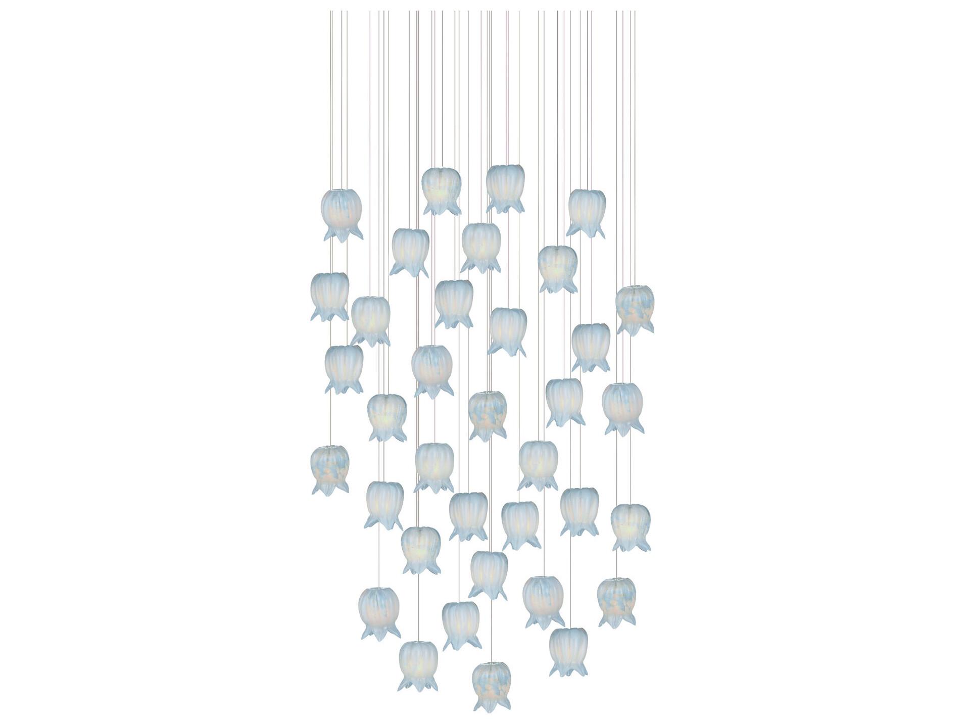 Currey & Company Polpo 36-Light Blue Silver Pendant