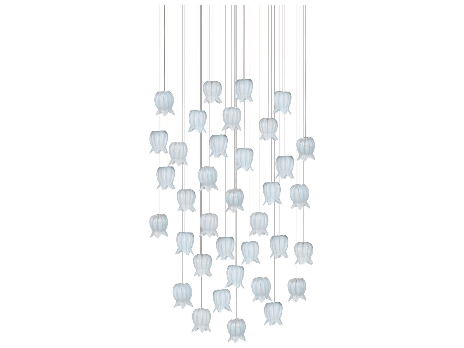 Currey & Company Polpo 36-Light Blue Silver Pendant
