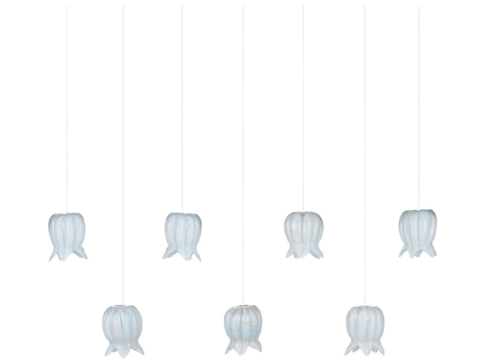 Currey & Company Polpo 7-Light Blue Silver Island Pendant