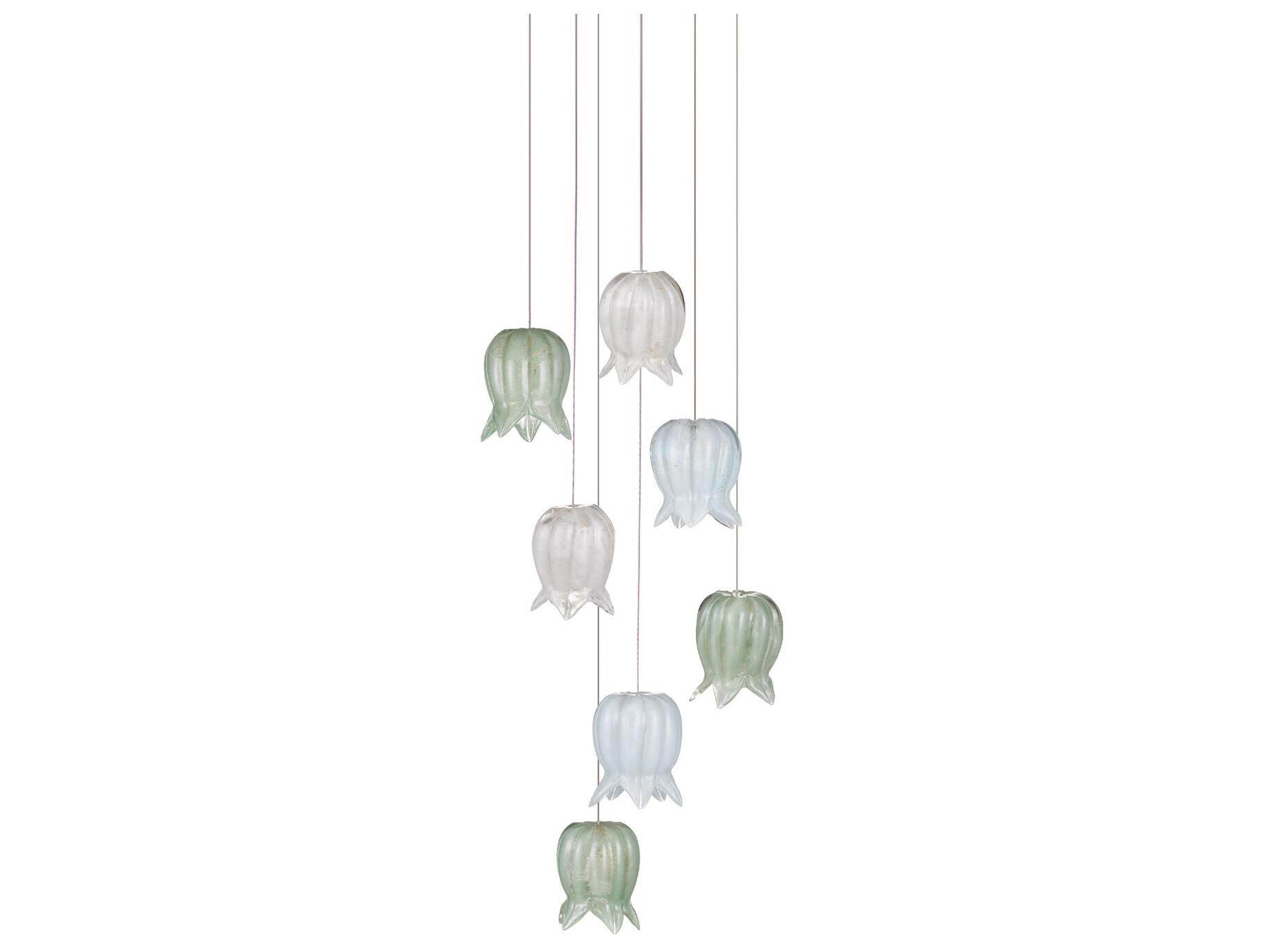 Currey & Company Polpo 7-Light Misto Blue Pendant