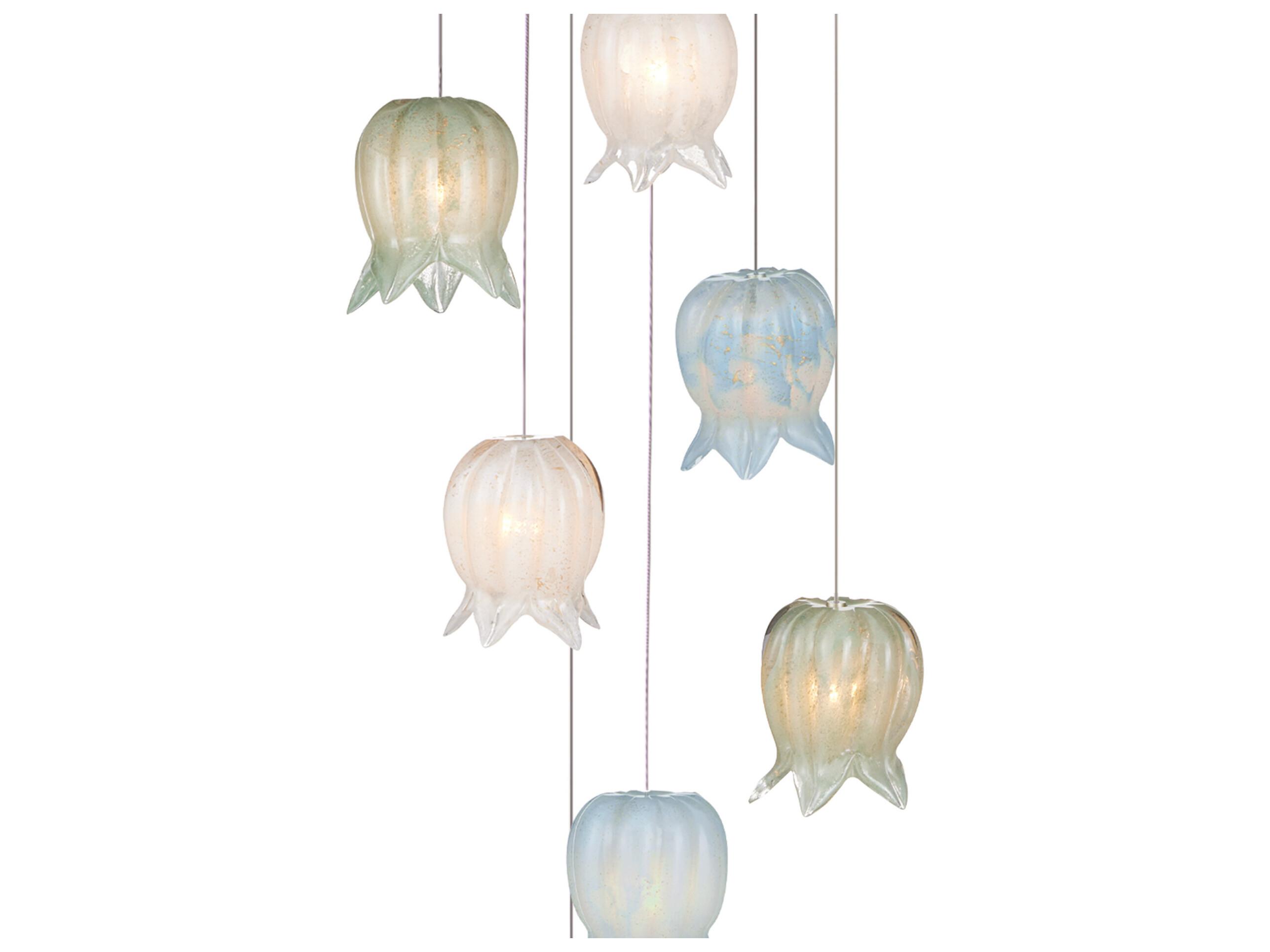 Currey & Company Polpo 7-Light Misto Blue Pendant