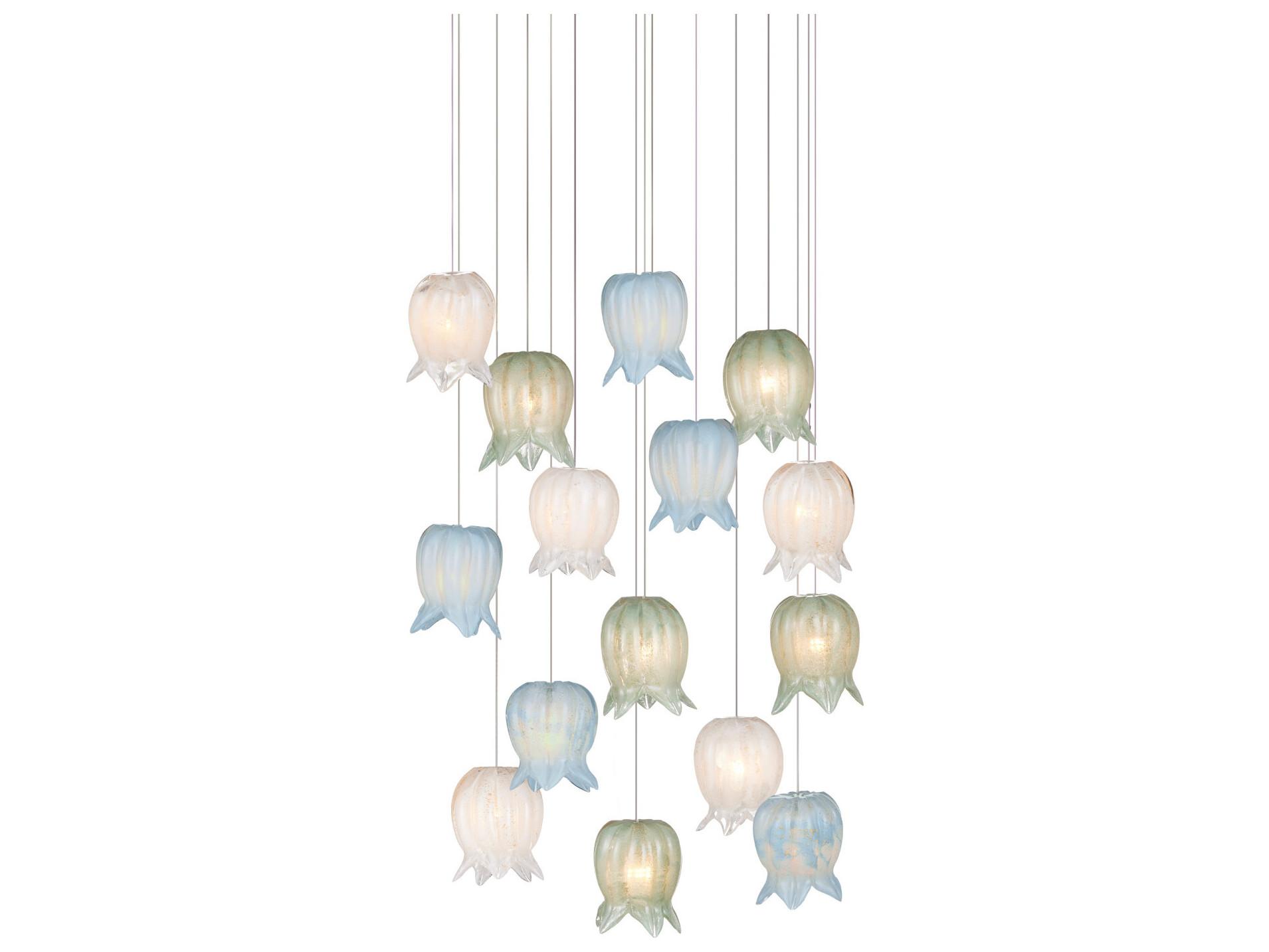 Currey & Company Polpo 15-Light Misto Blue Pendant