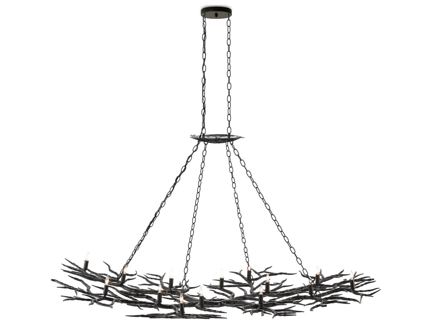 Currey & Company Rainforest 14-Light Rustic Bronze Island Pendant