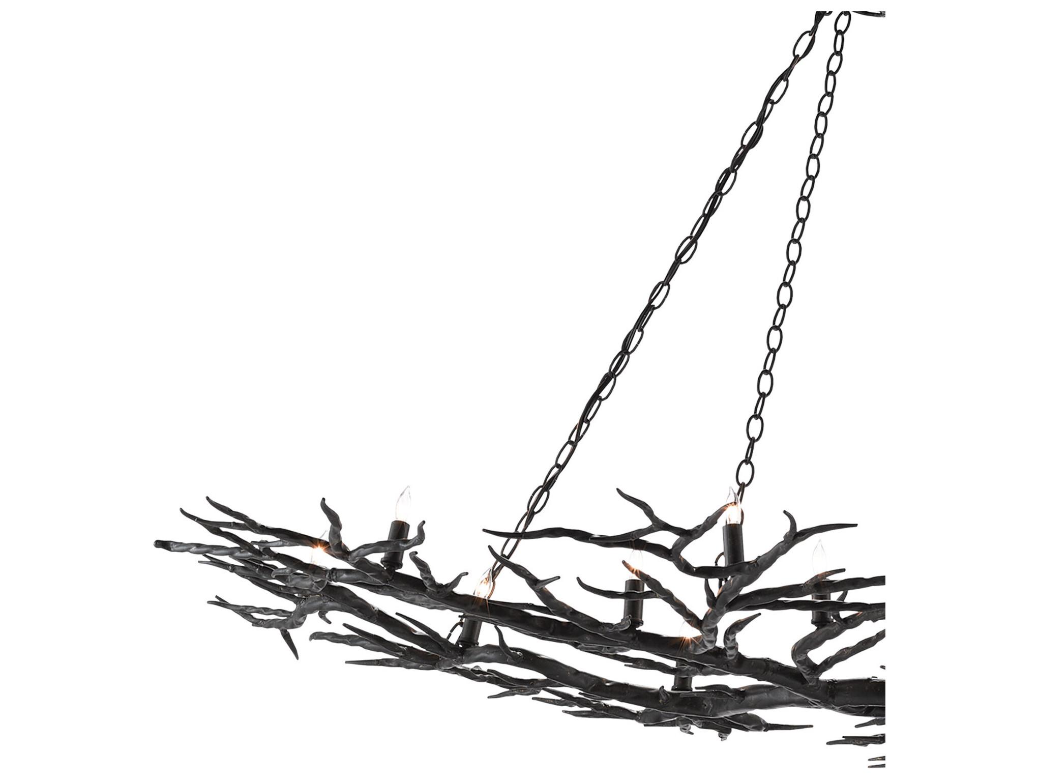 Currey & Company Rainforest 14-Light Rustic Bronze Island Pendant