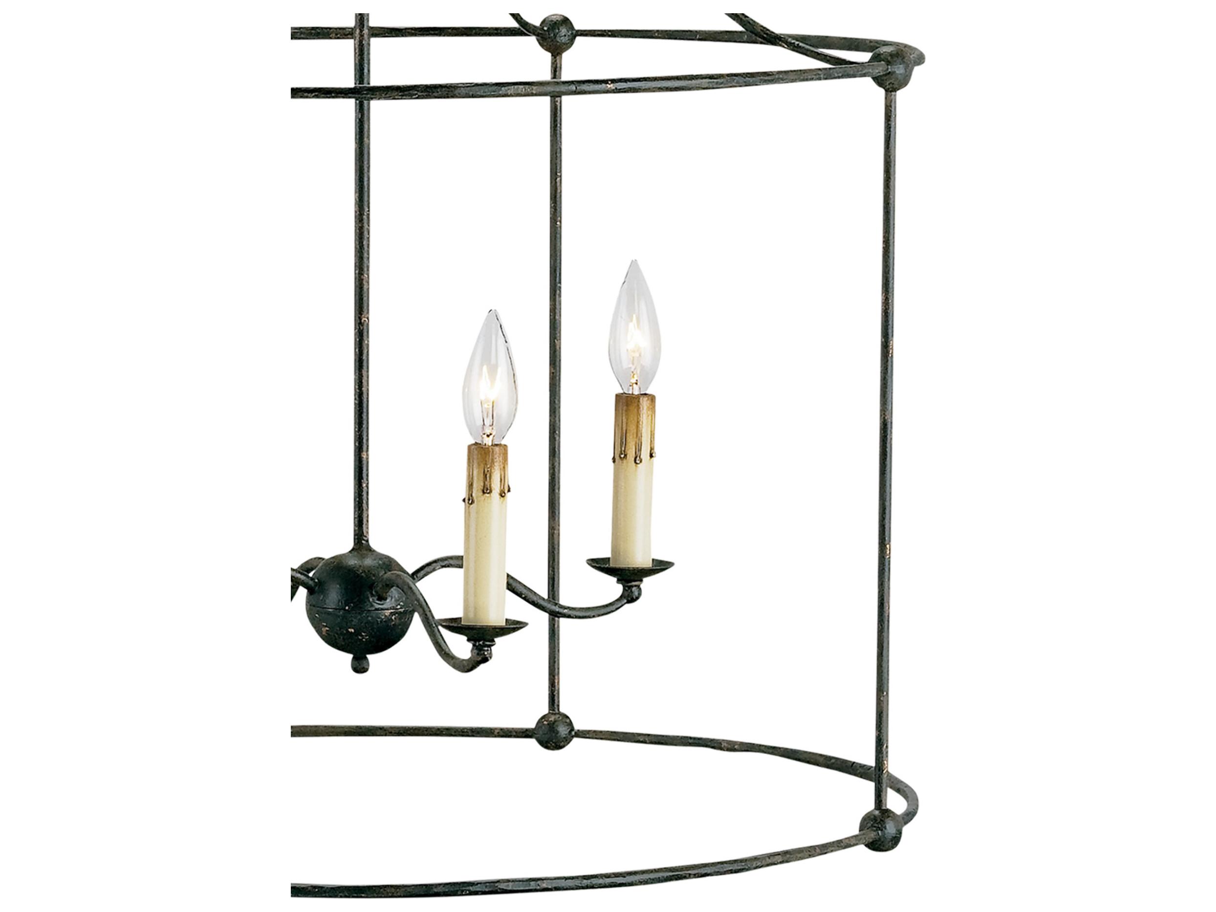 Currey & Company Fitzjames 4-Light Mayfair Black Candelabra Chandelier