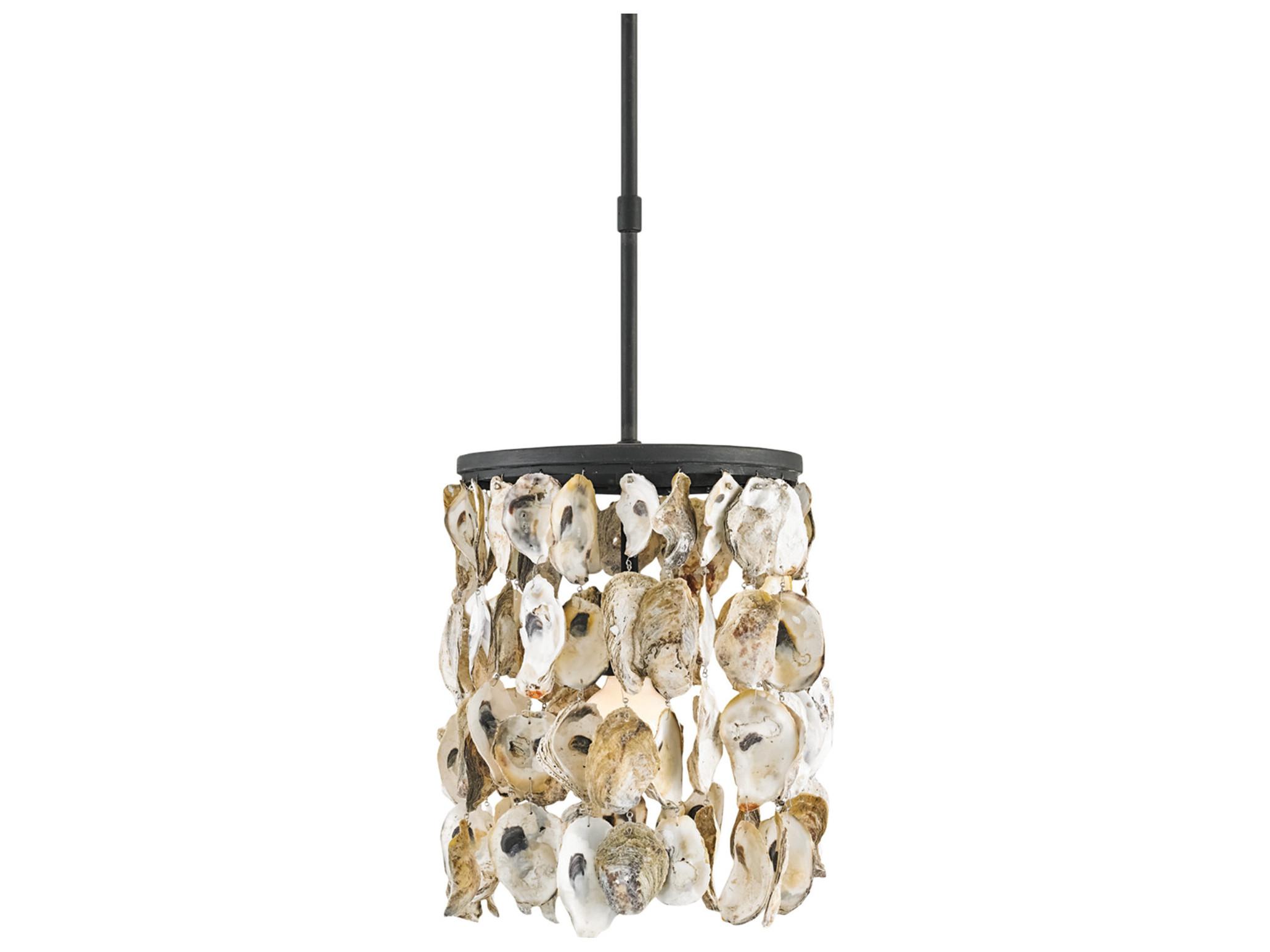 Currey & Company Stillwater 1-Light Blacksmith natural Cylinder Mini Pendant