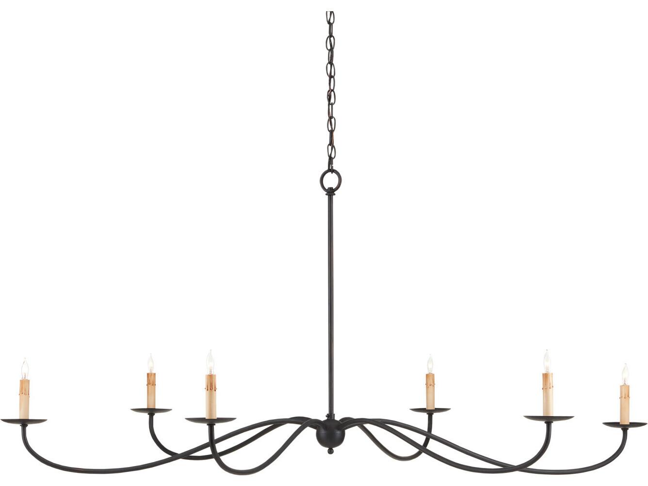 Currey & Company Saxon 6-Light Zanzibar Black Candelabra Chandelier