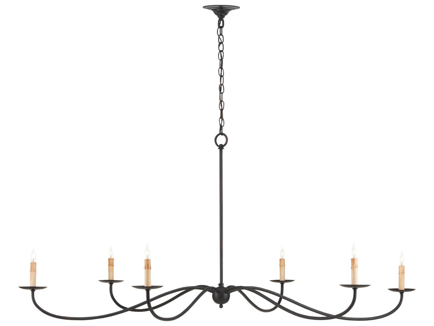 Currey & Company Saxon 6-Light Zanzibar Black Candelabra Chandelier