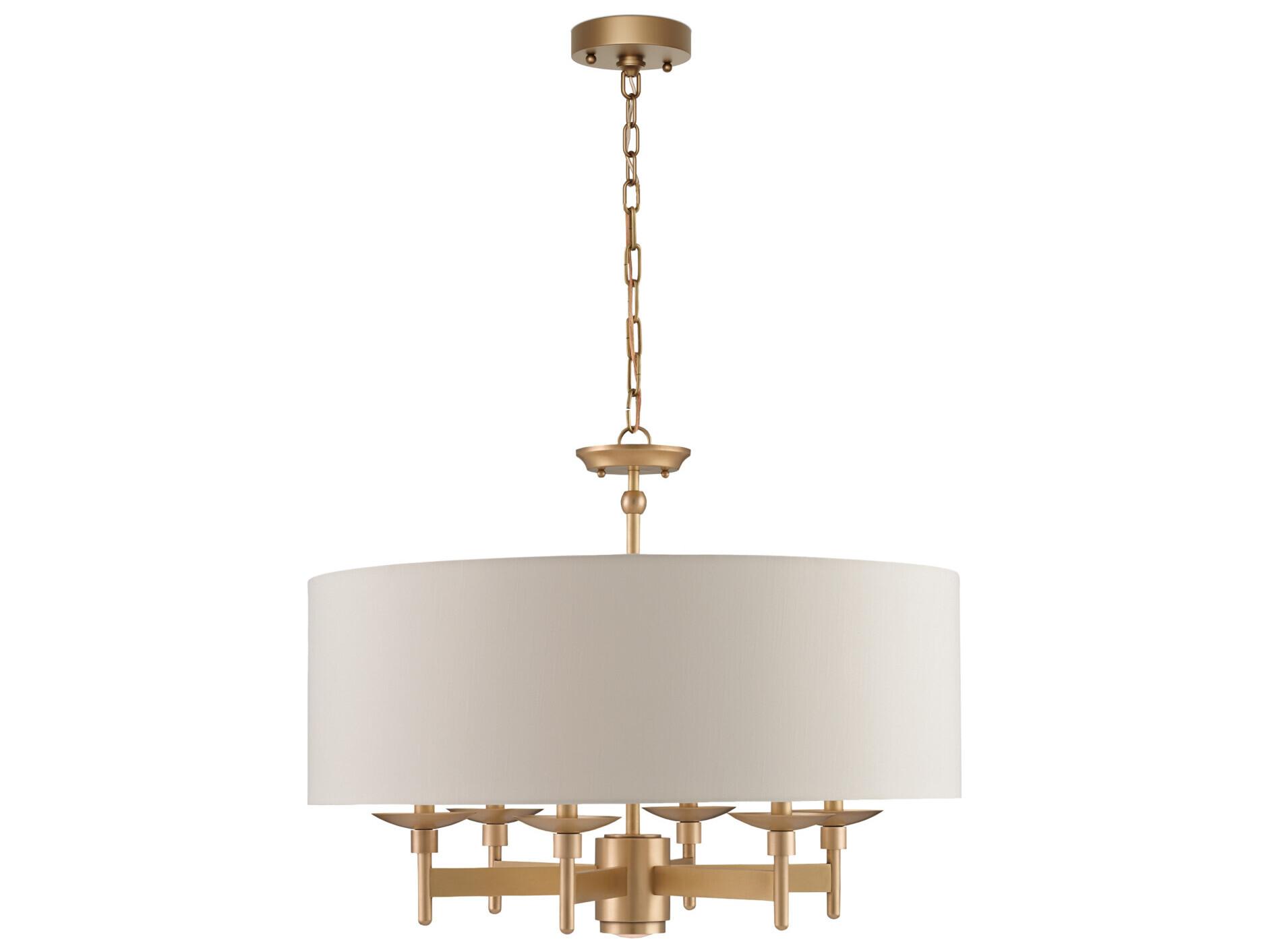 Currey & Company Bering 7-Light Antique Brass Candelabra Drum Chandelier