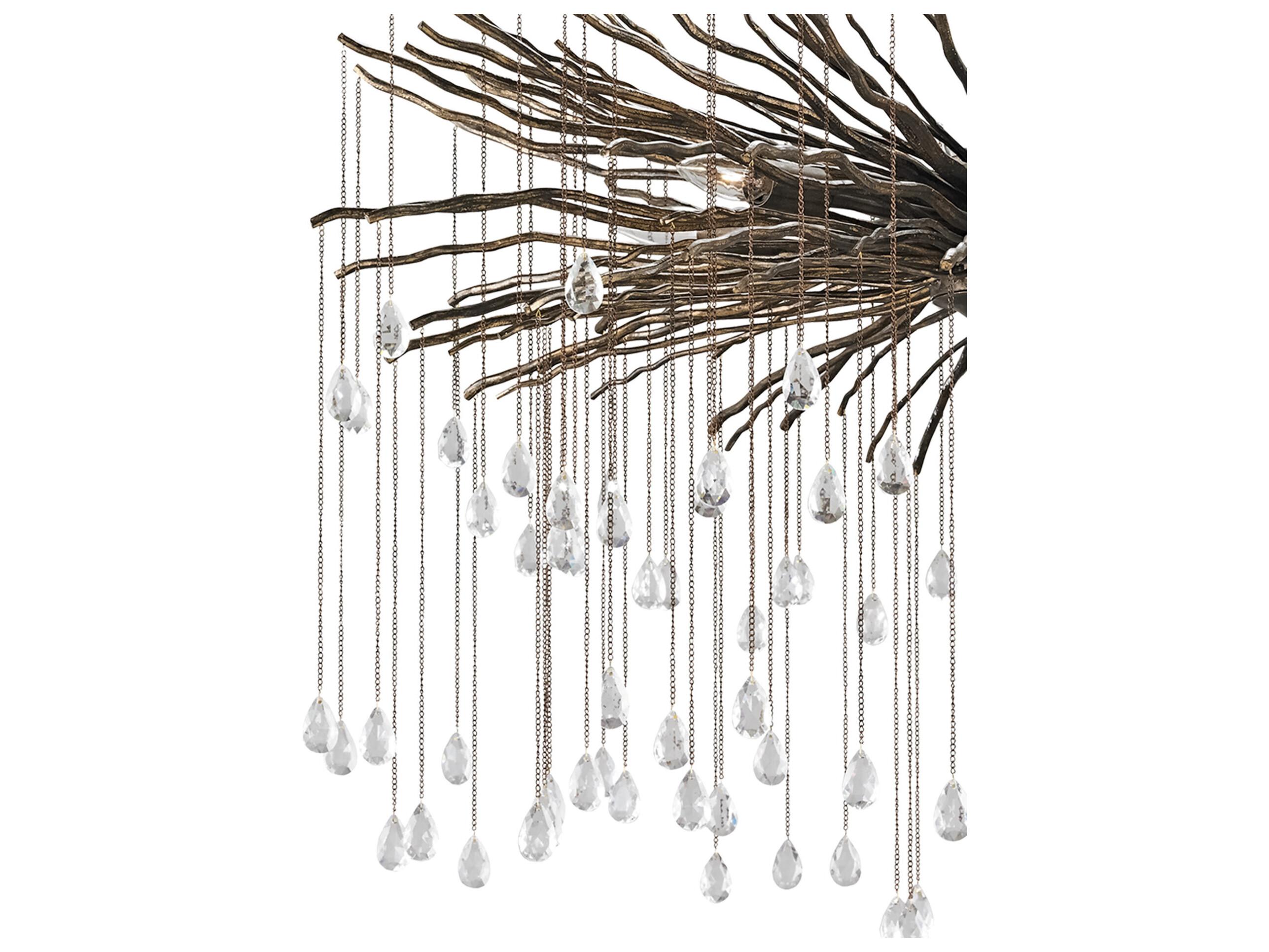 Currey & Company Fen 6-Light Cupertino Bronze Crystal Chandelier