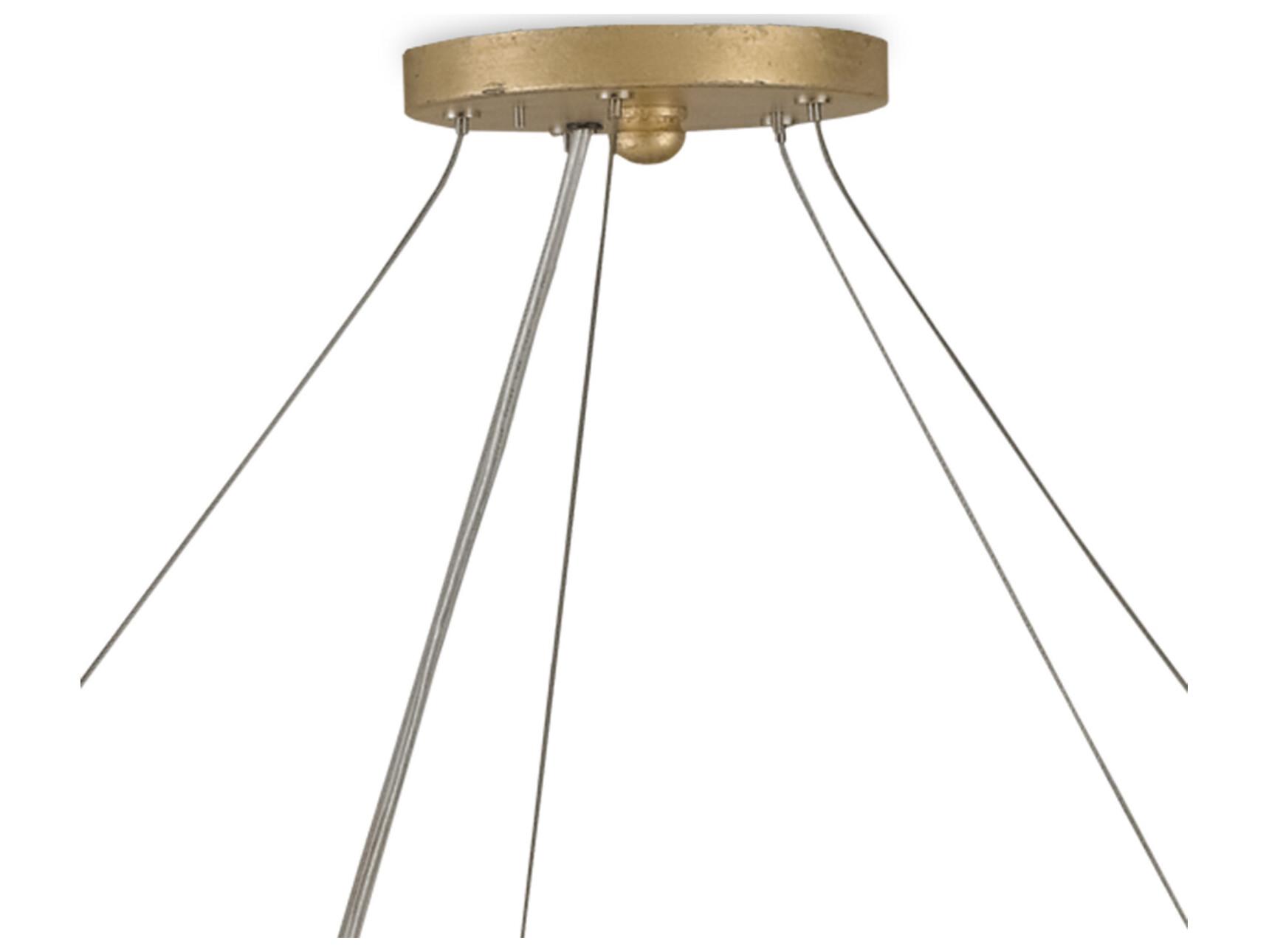 Currey & Company Ringmaster 10-Light Contemporary Gold Leaf Candelabra Chandelier