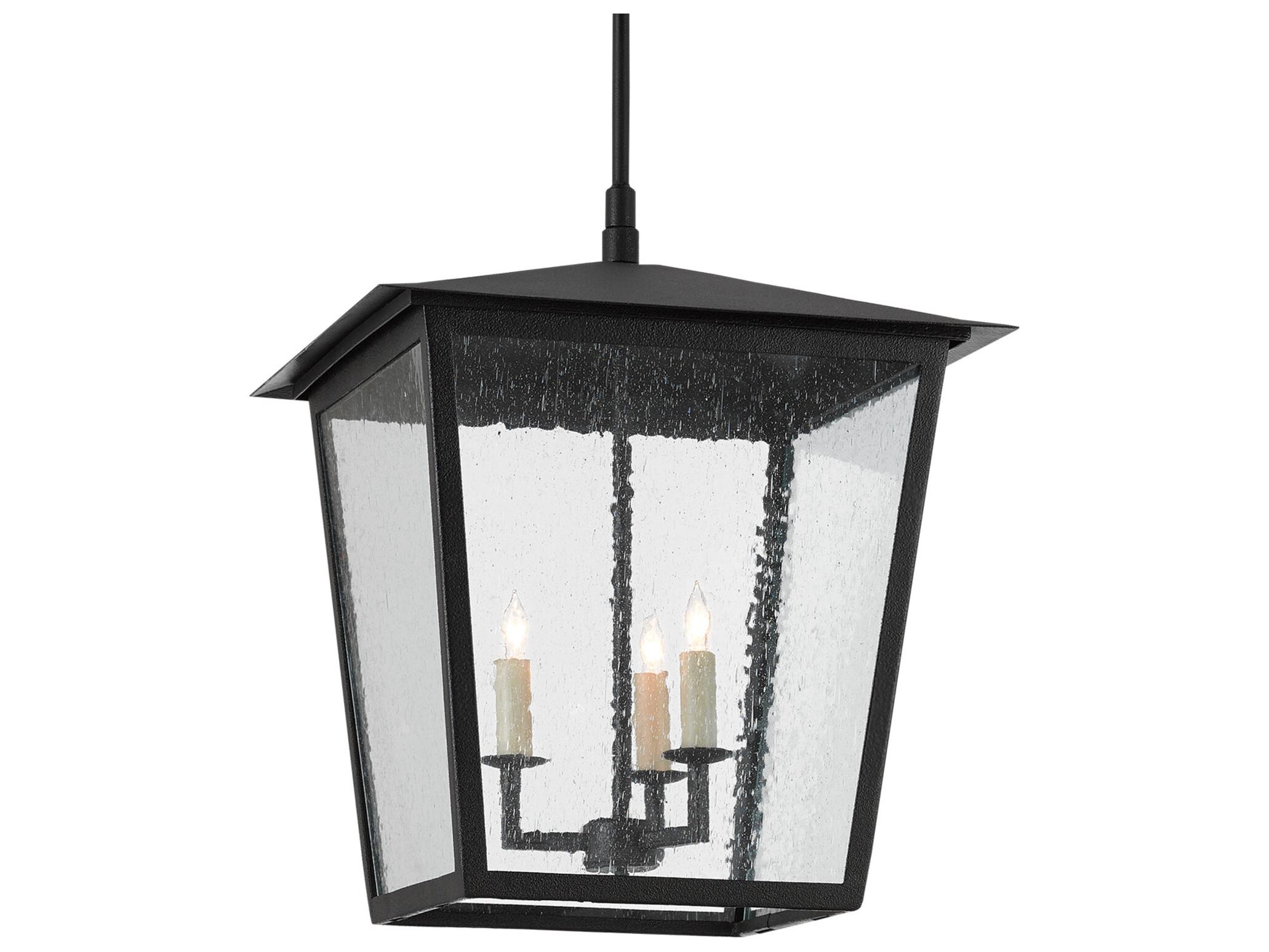 Currey & Company Bening 3 - Light Glass Outdoor Hanging Light