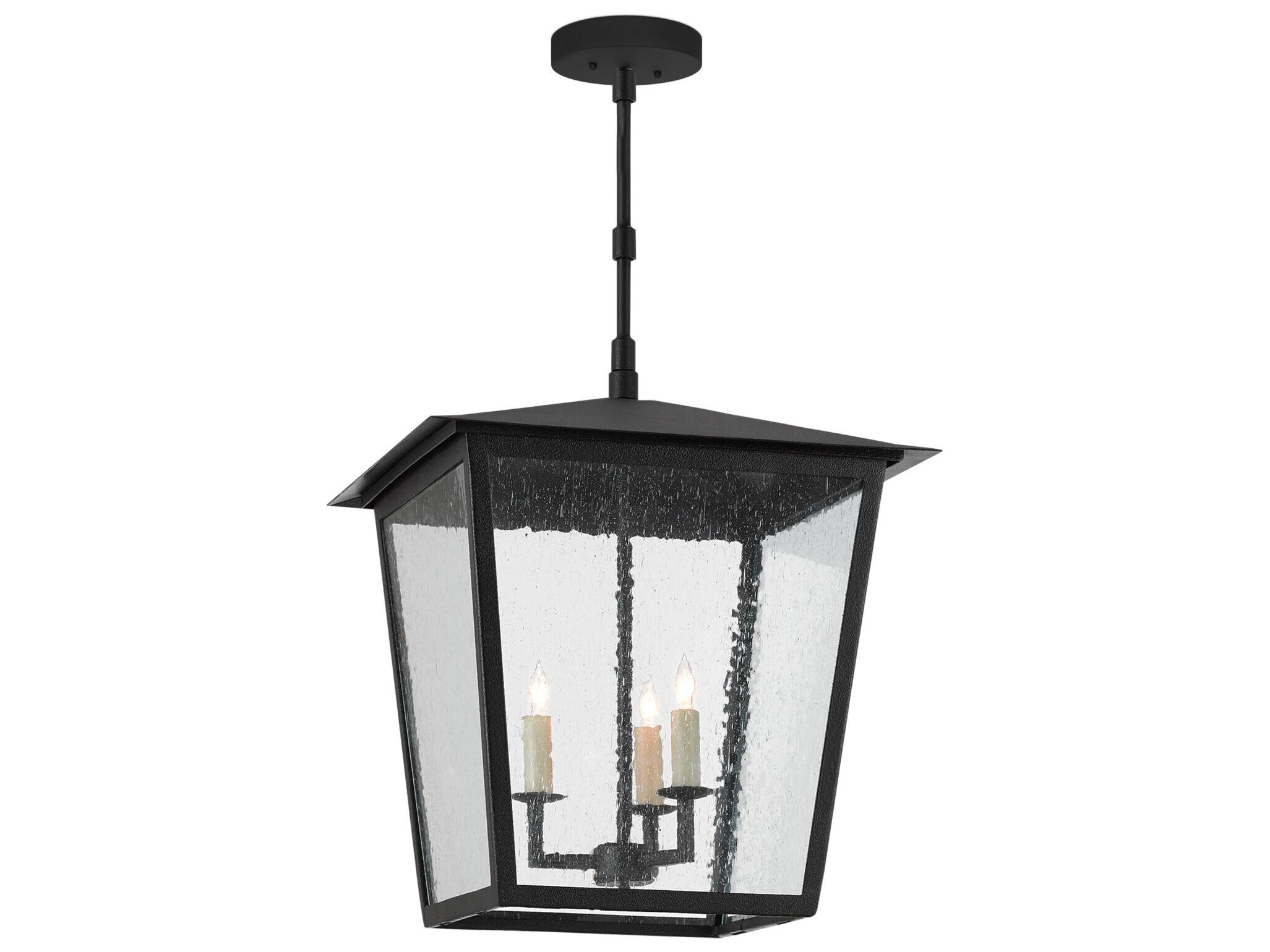 Currey & Company Bening 3 - Light Glass Outdoor Hanging Light