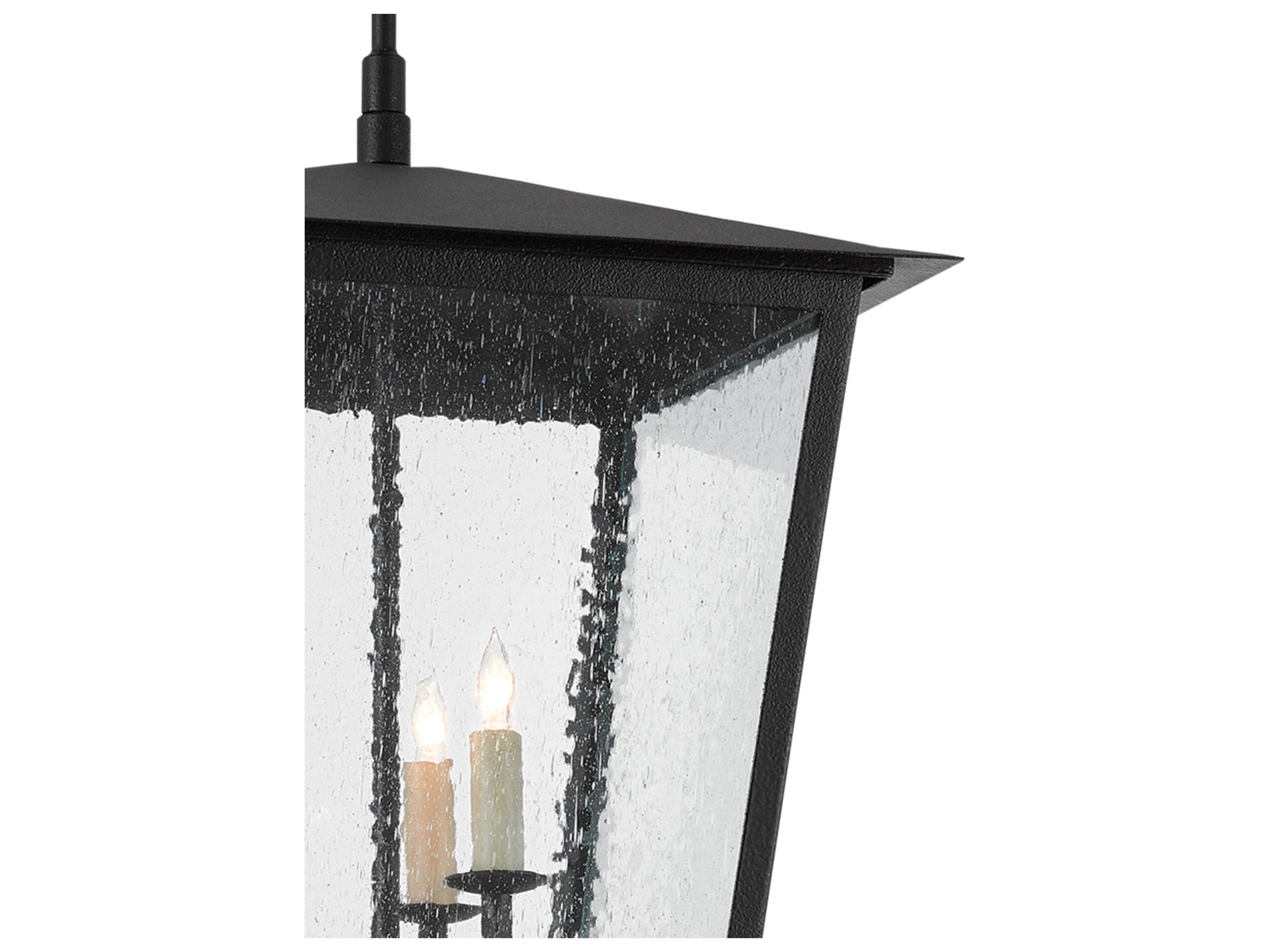 Currey & Company Bening 3 - Light Glass Outdoor Hanging Light