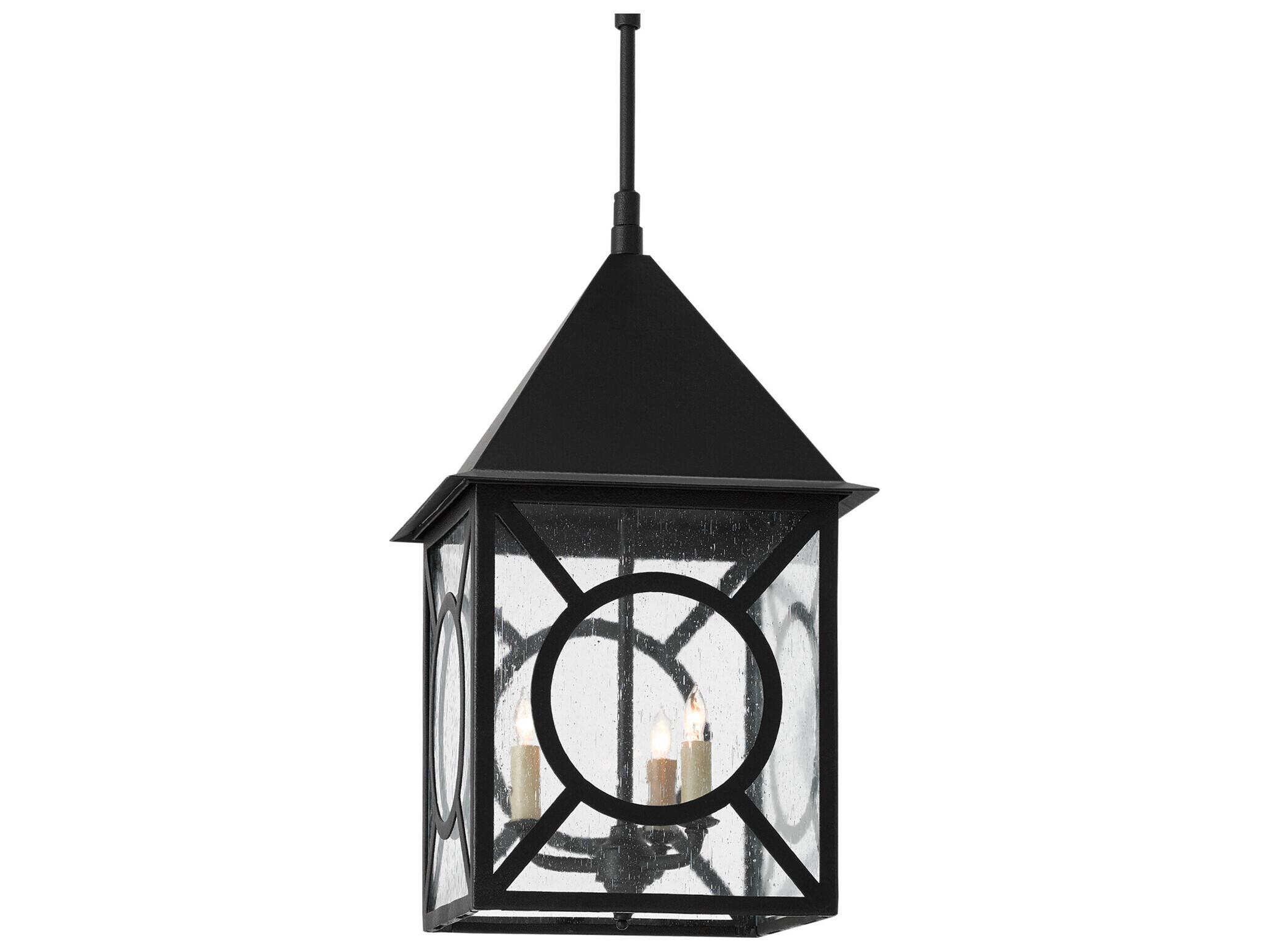 Currey & Company Ripley 3 - Light Glass Outdoor Hanging Light