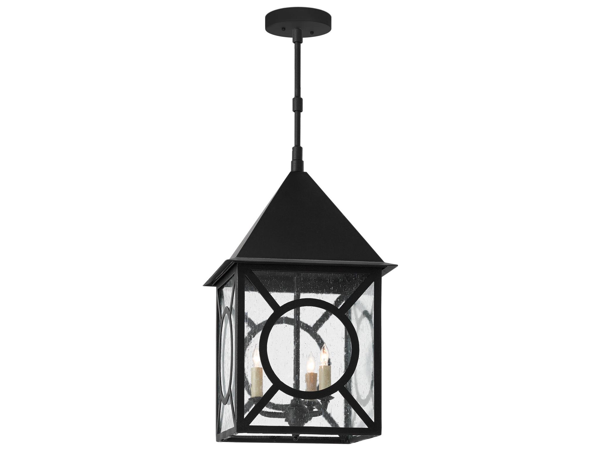 Currey & Company Ripley 3 - Light Glass Outdoor Hanging Light