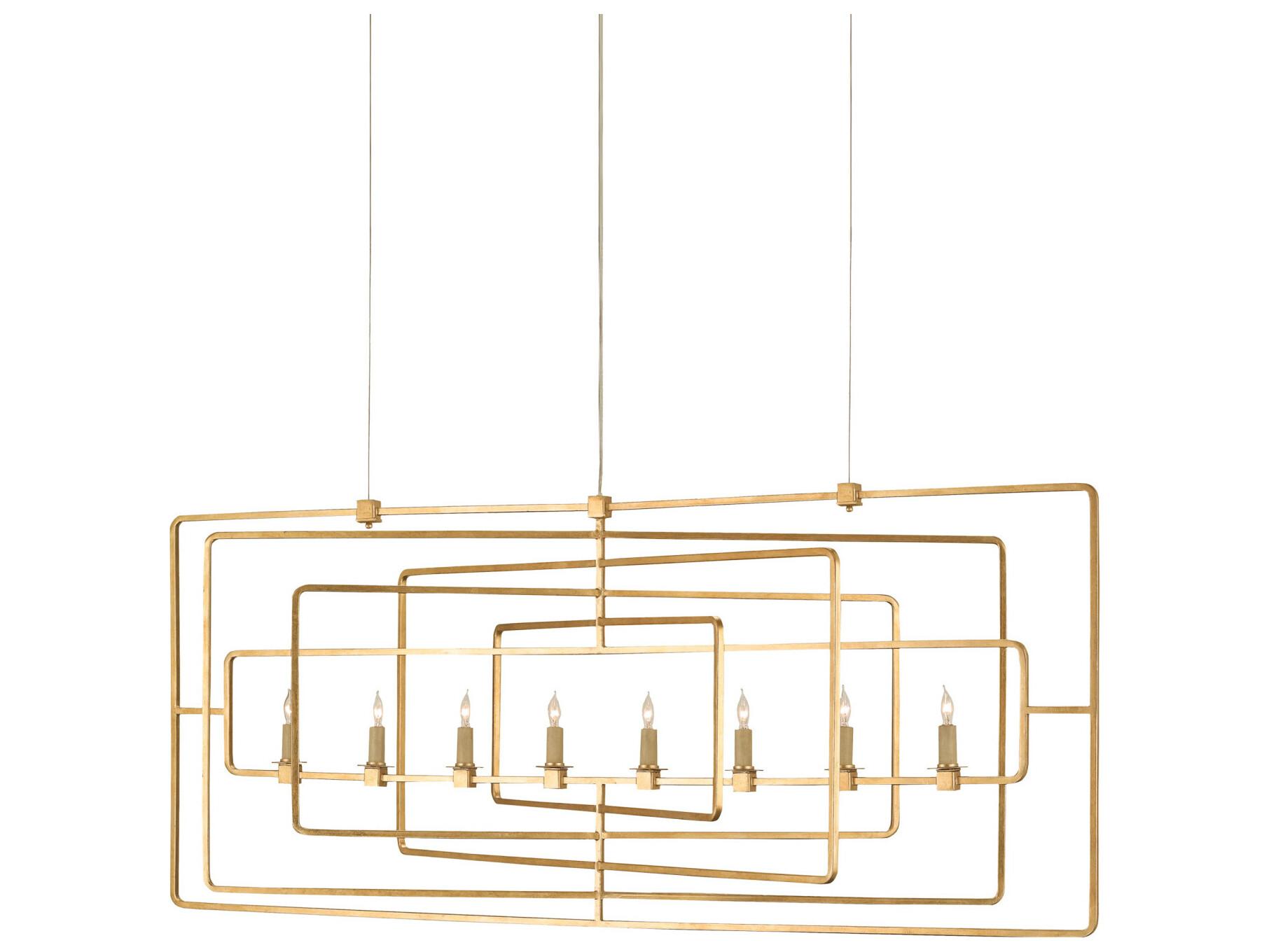 Currey & Company Metro Contemporary Gold Leaf Island Pendant