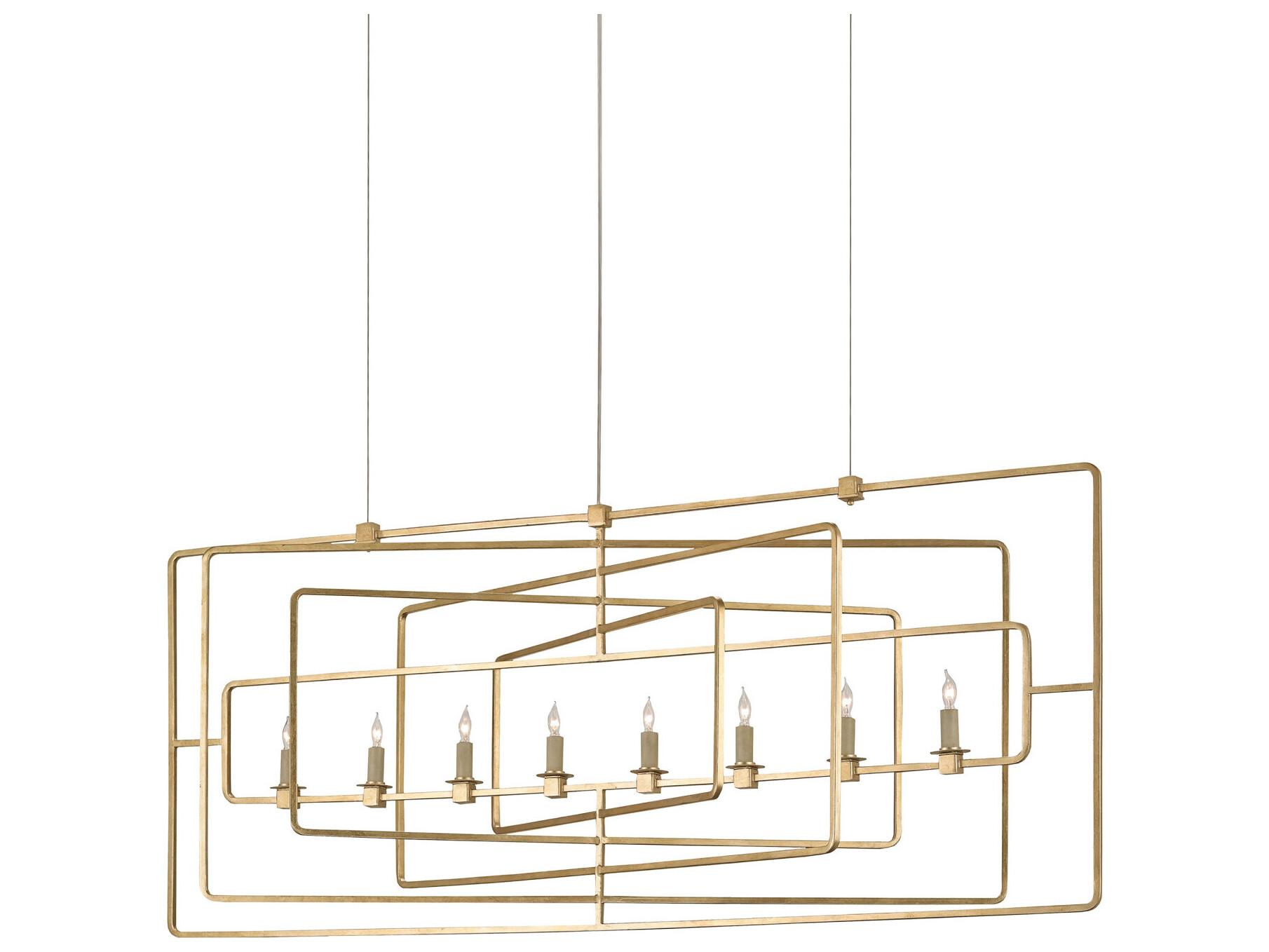 Currey & Company Metro Contemporary Gold Leaf Island Pendant