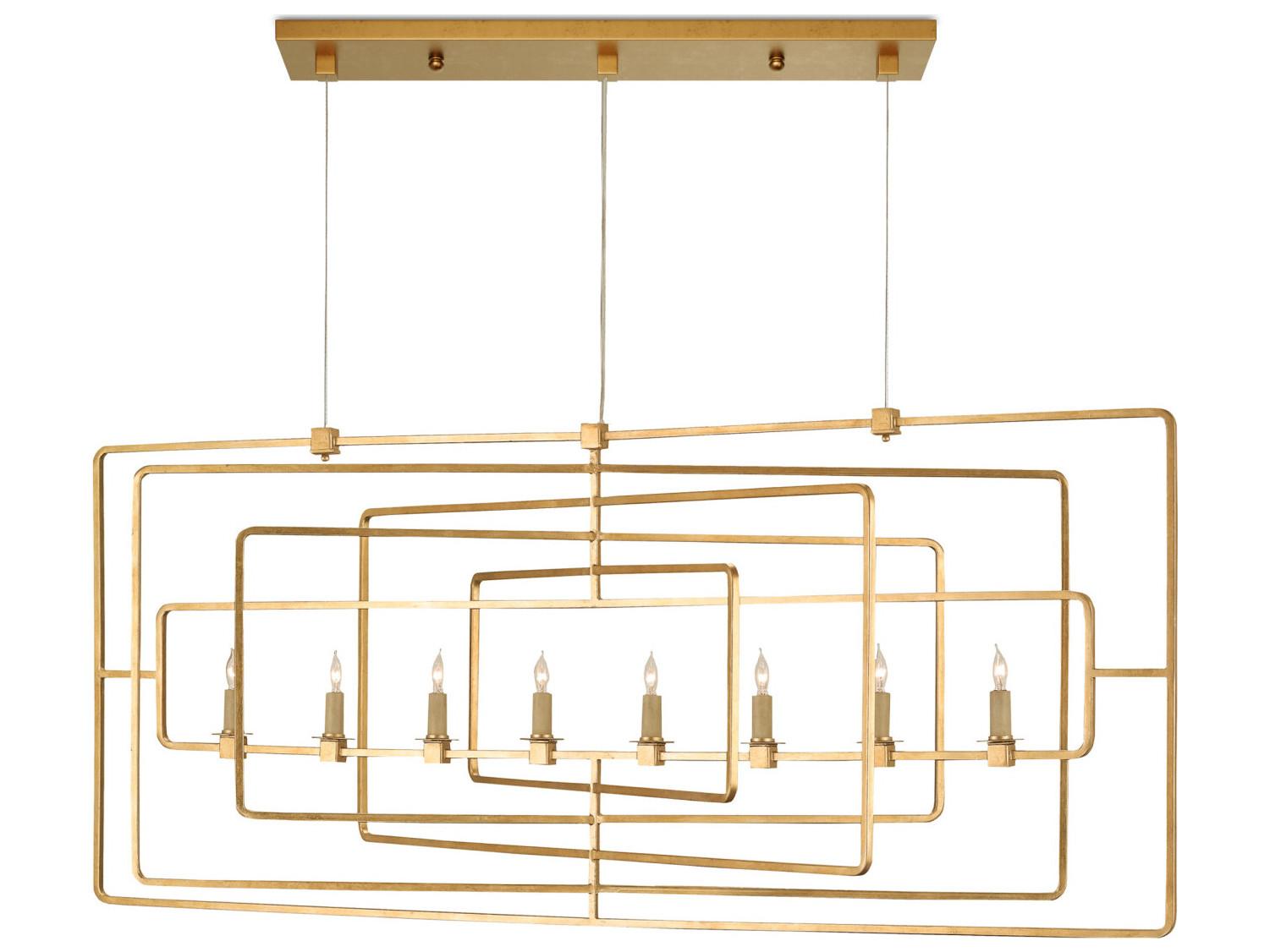 Currey & Company Metro Contemporary Gold Leaf Island Pendant
