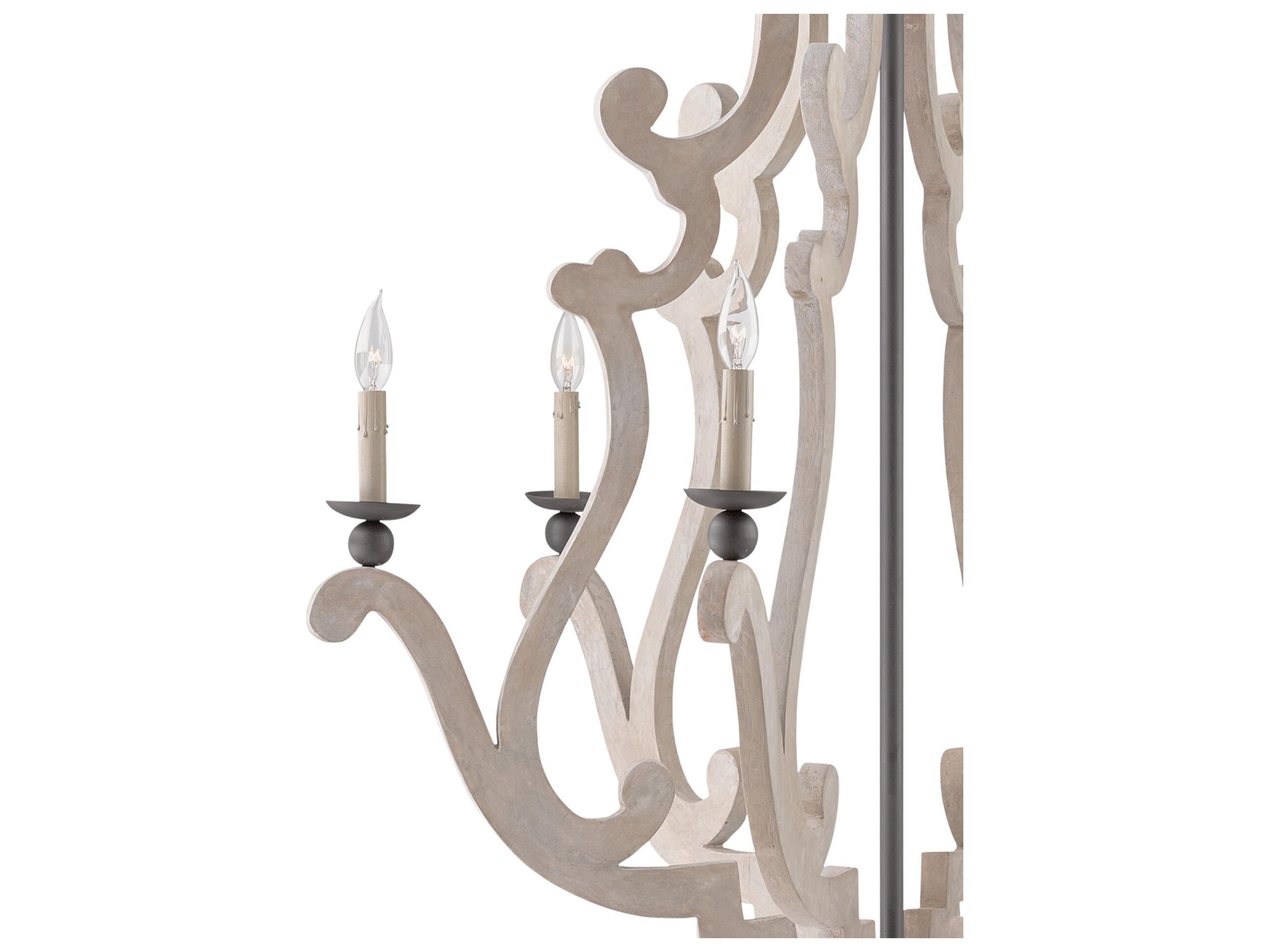 Currey & Company Durand 6-Light Old Iron Gray Candelabra Chandelier