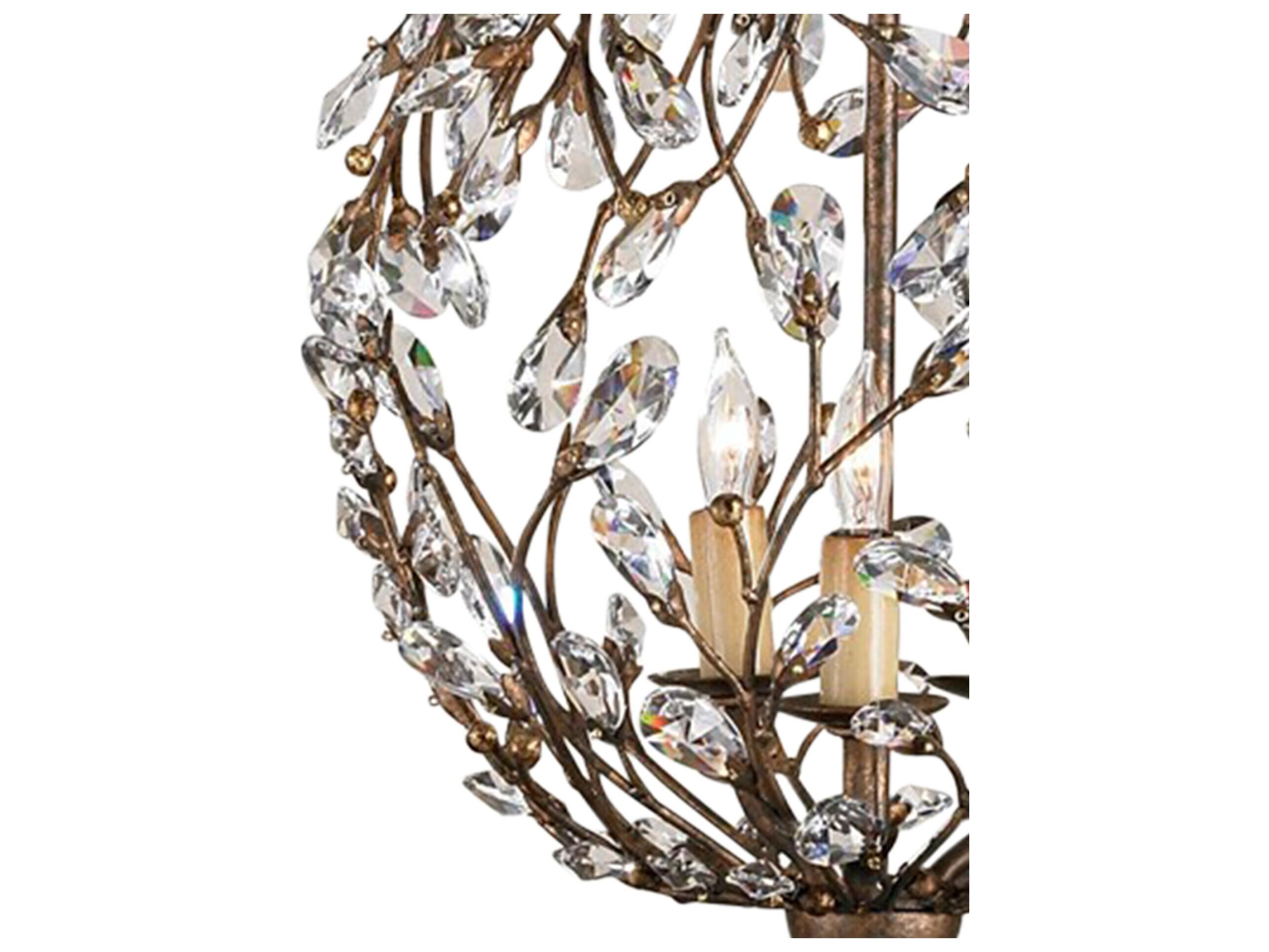 Currey & Company Crystal Bud 3-Light Cupertino Brown Candelabra Globe Chandelier