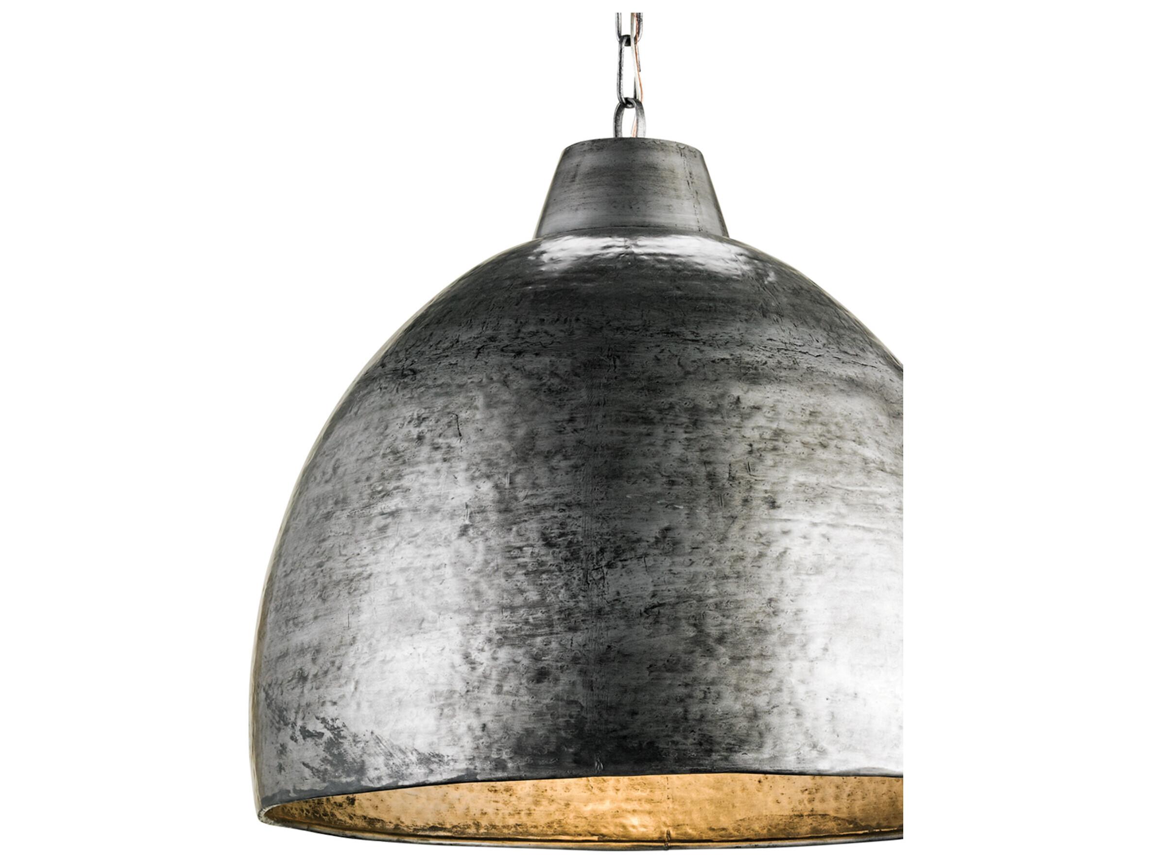 Currey & Company Earthshine 1-Light Blackened Steel Bell Pendant