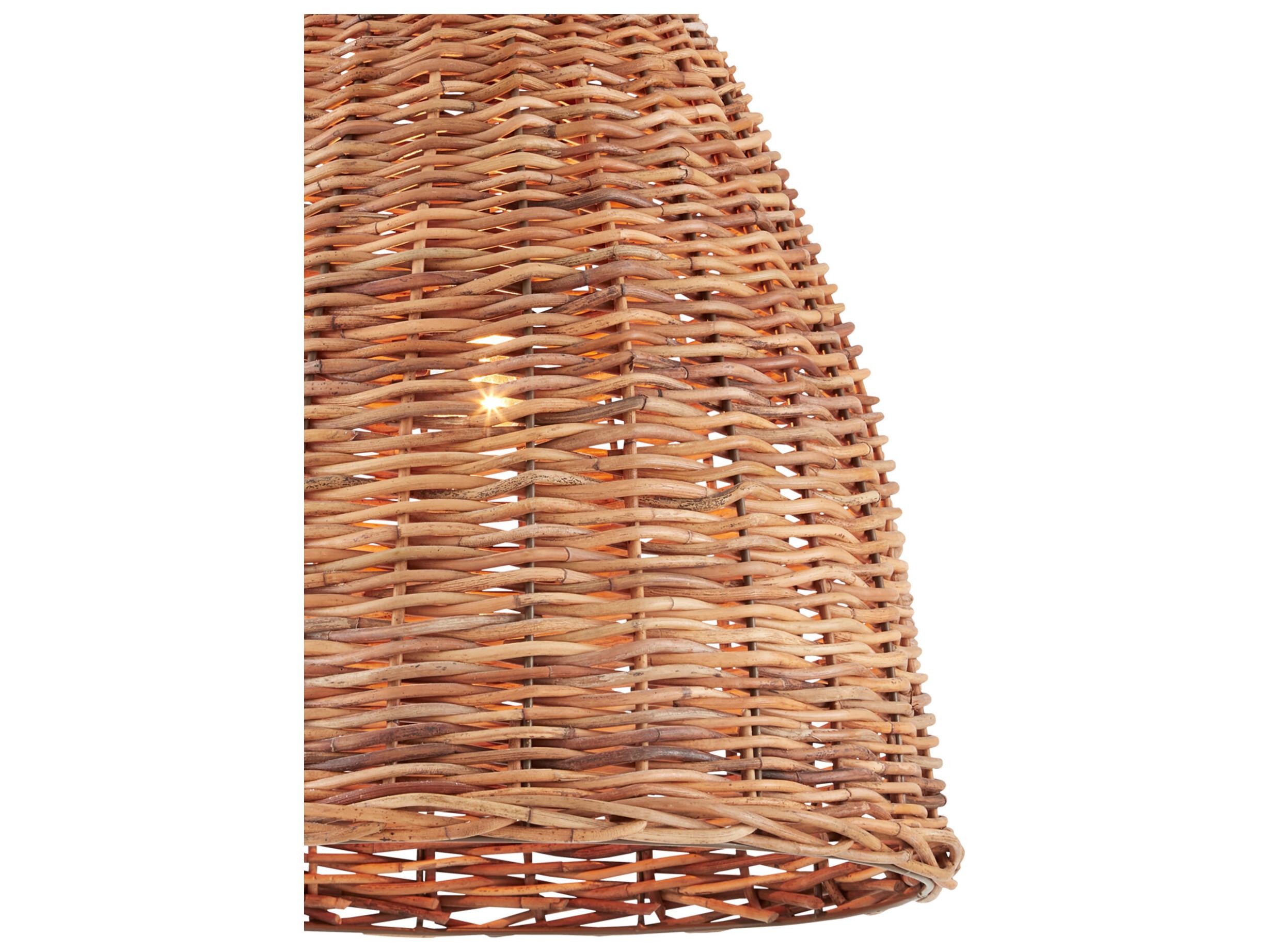 Currey & Company Basket 1-Light Natural Brown Bell Pendant