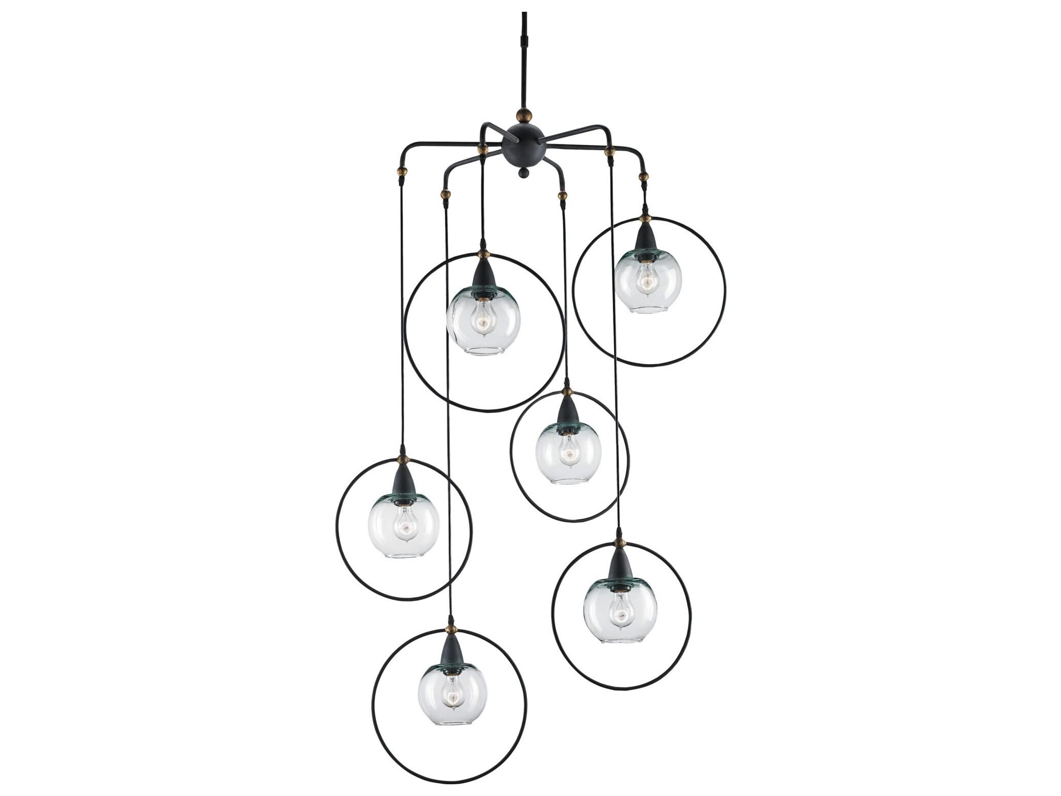 Currey & Company Moorsgate 6-Light Blacksmith old Brass Globe Linear Pendant