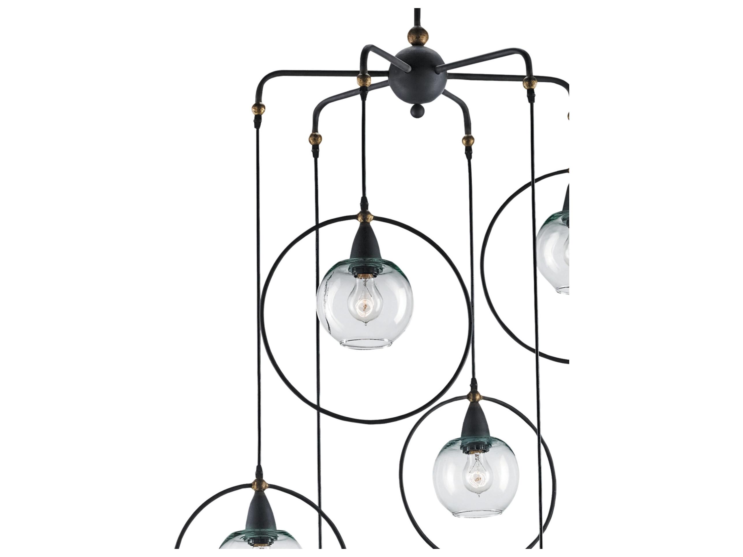 Currey & Company Moorsgate 6-Light Blacksmith old Brass Globe Linear Pendant